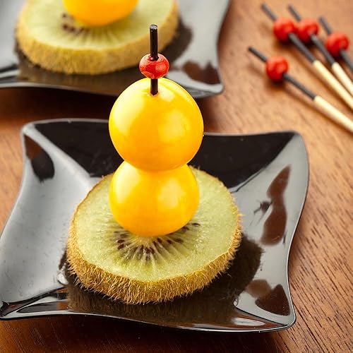 Miniatura 6 de Restaurantware Brochetas decorativas de 4.5 pulgadas, 1000 pinchos decorativos de madera de punta afilada, resistentes, resistentes a las grietas,