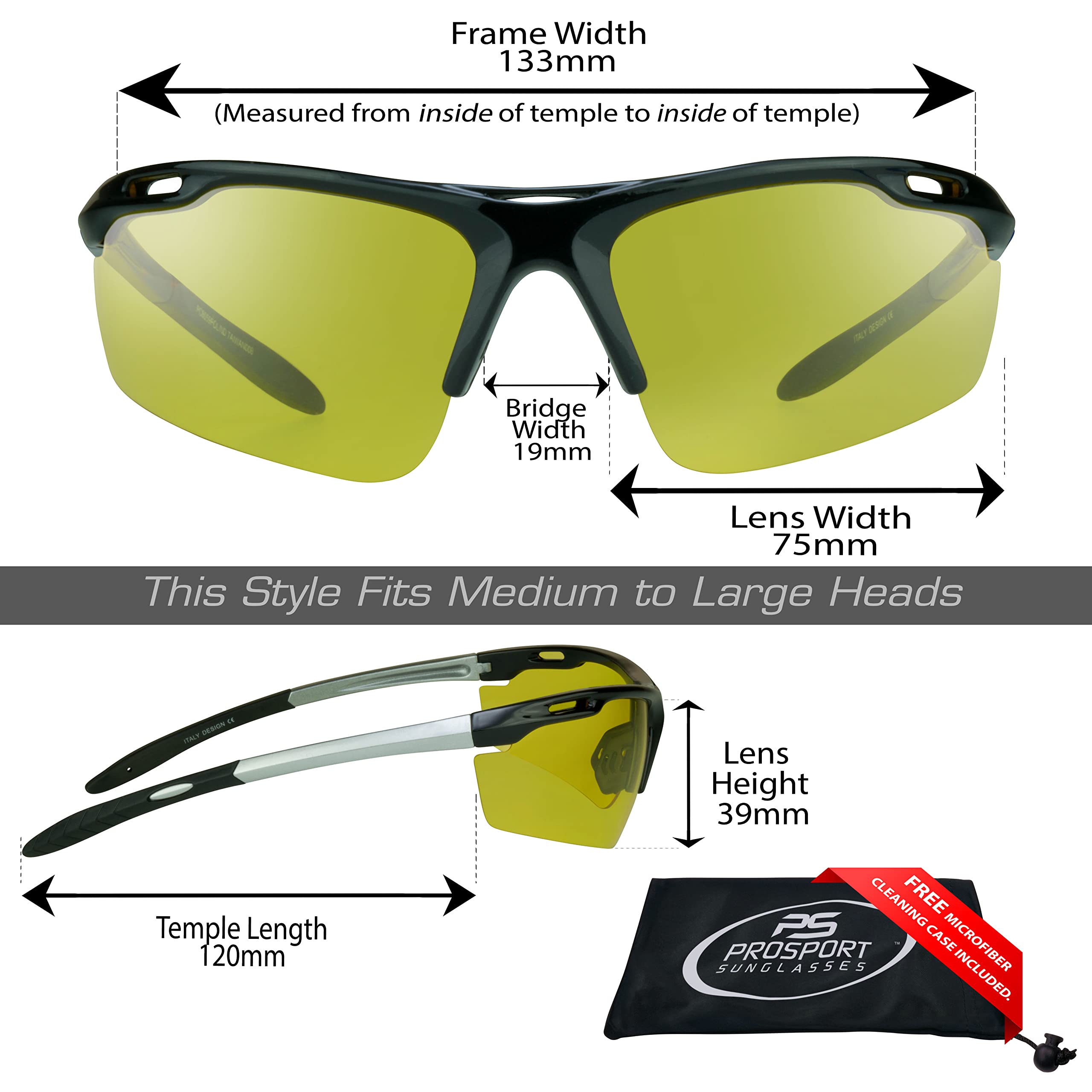 proSPORT Polarized Yellow Glasses Night Vision TR90 Frame Night Driving, Cycling and Motorcycle Riding.…