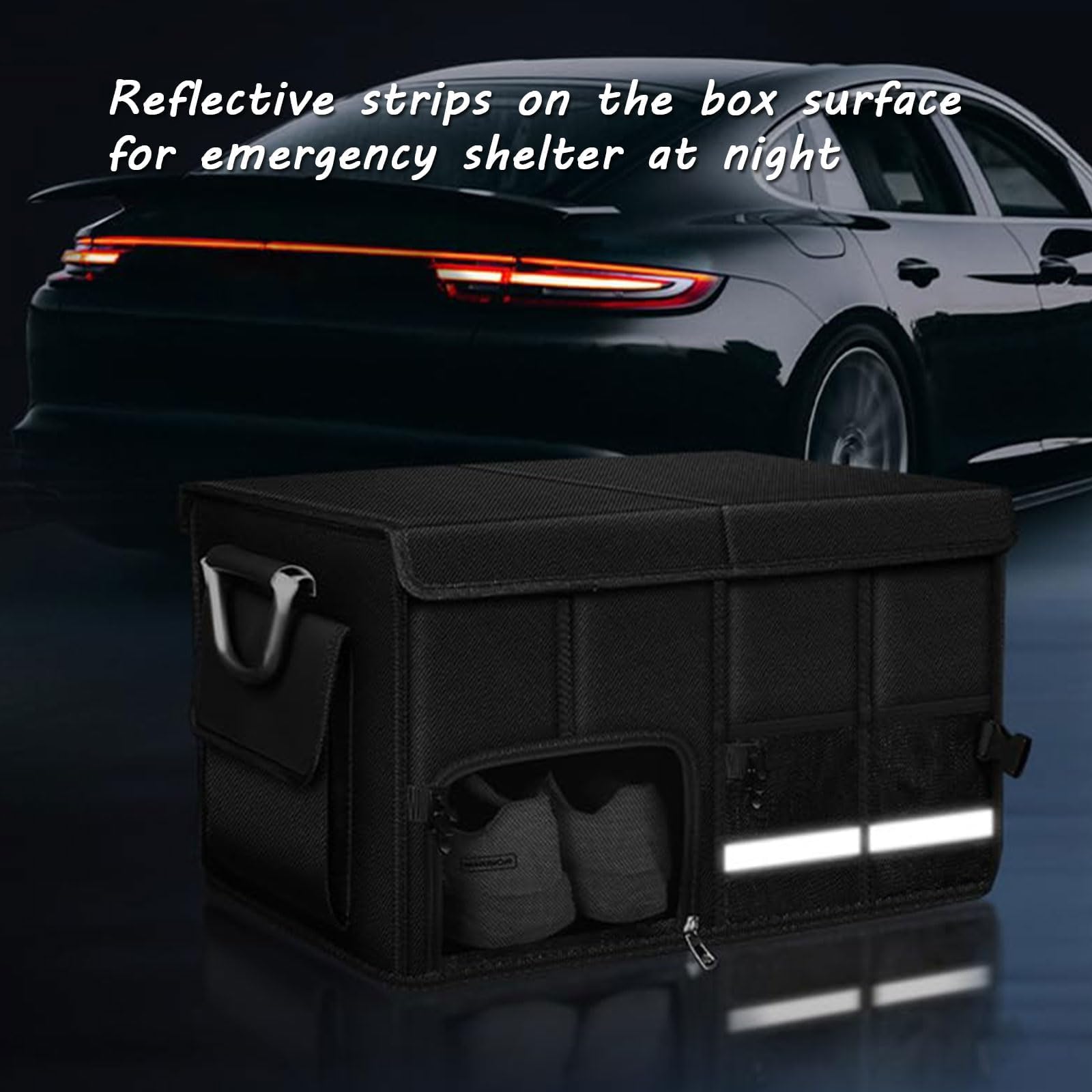 Organizador de Coche para Suzuki Grand Vitara(4door) 2005-2015, Caja Plegable Maletero de Coche Impermeable Plegable con Tapa Plegable Aluminio,72L