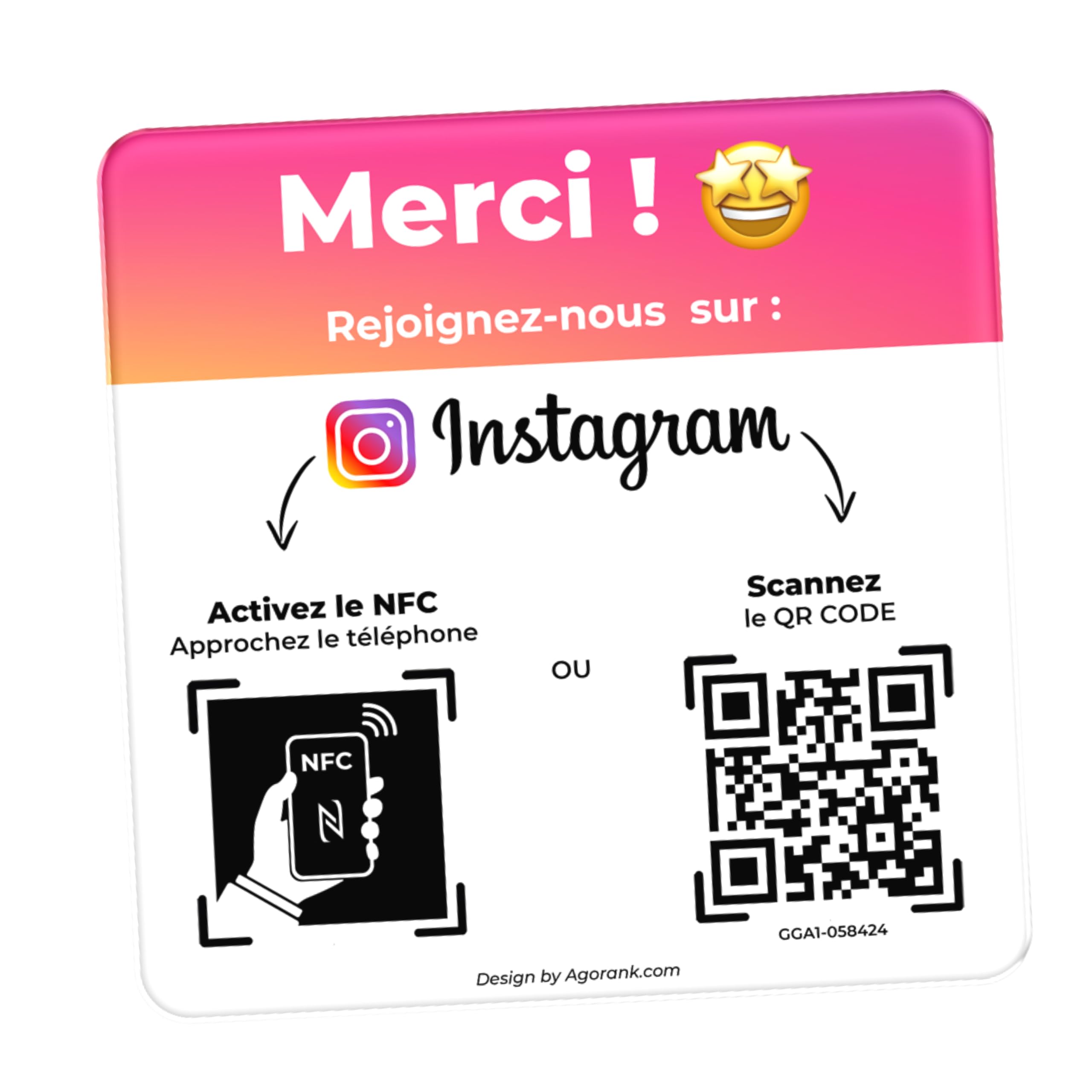 QR Code Plate Compatible Instagram Reviews NFC Insta Review Generator Customer Review Easy Compatible All Phone for Living Room Business Sign Shop Shop Bars Cafe Fastfood