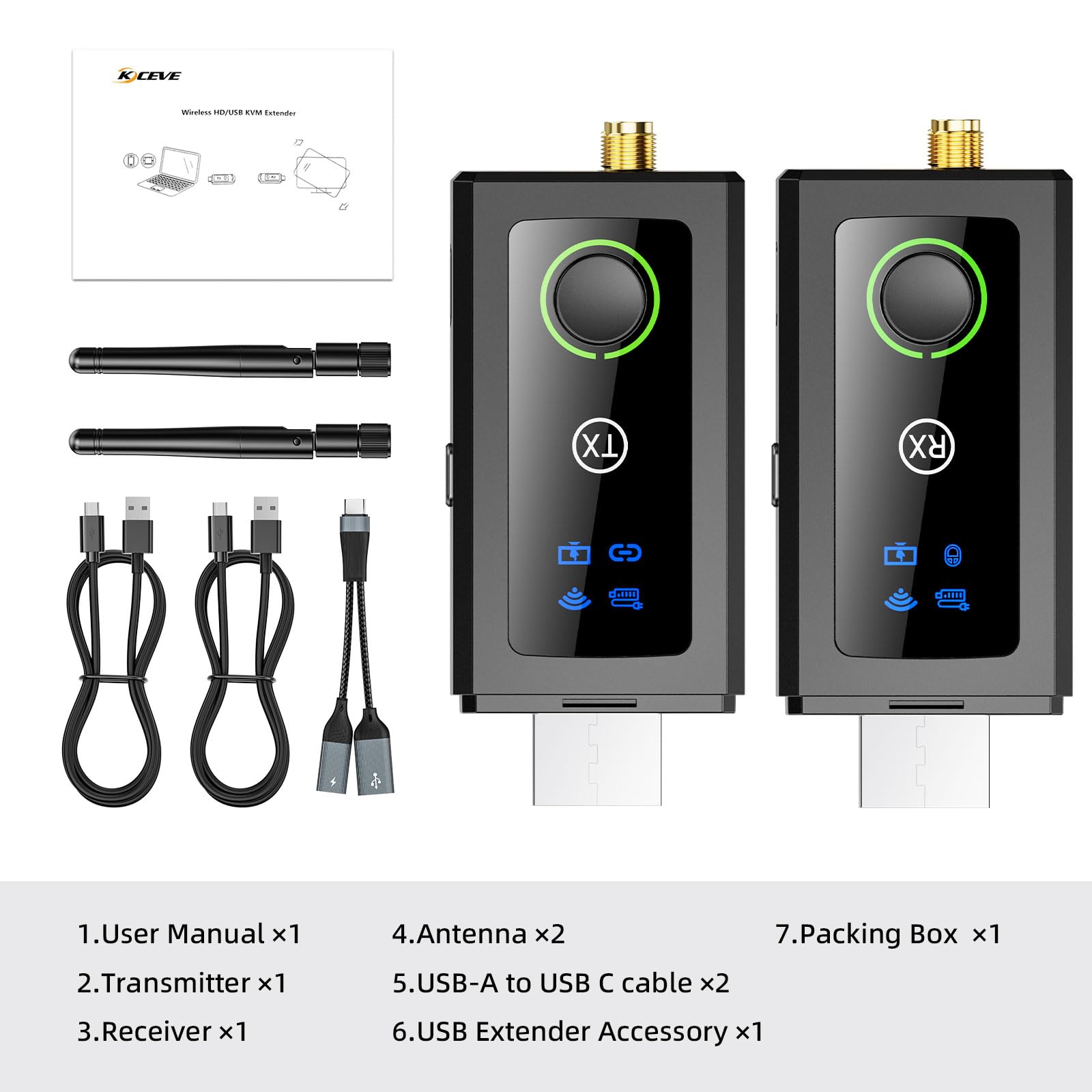 Bezprzewodowy nadajnik i odbiornik HDMI 200 m/656FT, dekodowanie 5G/4K, bezprzewodowy przedłużacz HDMI, zestaw do strumieniowego przesyłania wideo z komputera/laptopa do monitora/HDTV