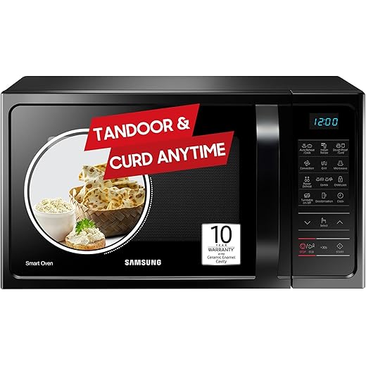 Samsung 28L, Convection Microwave Oven with Curd Making(MC28A5013AK/TL, Black, 10 Yr warranty)