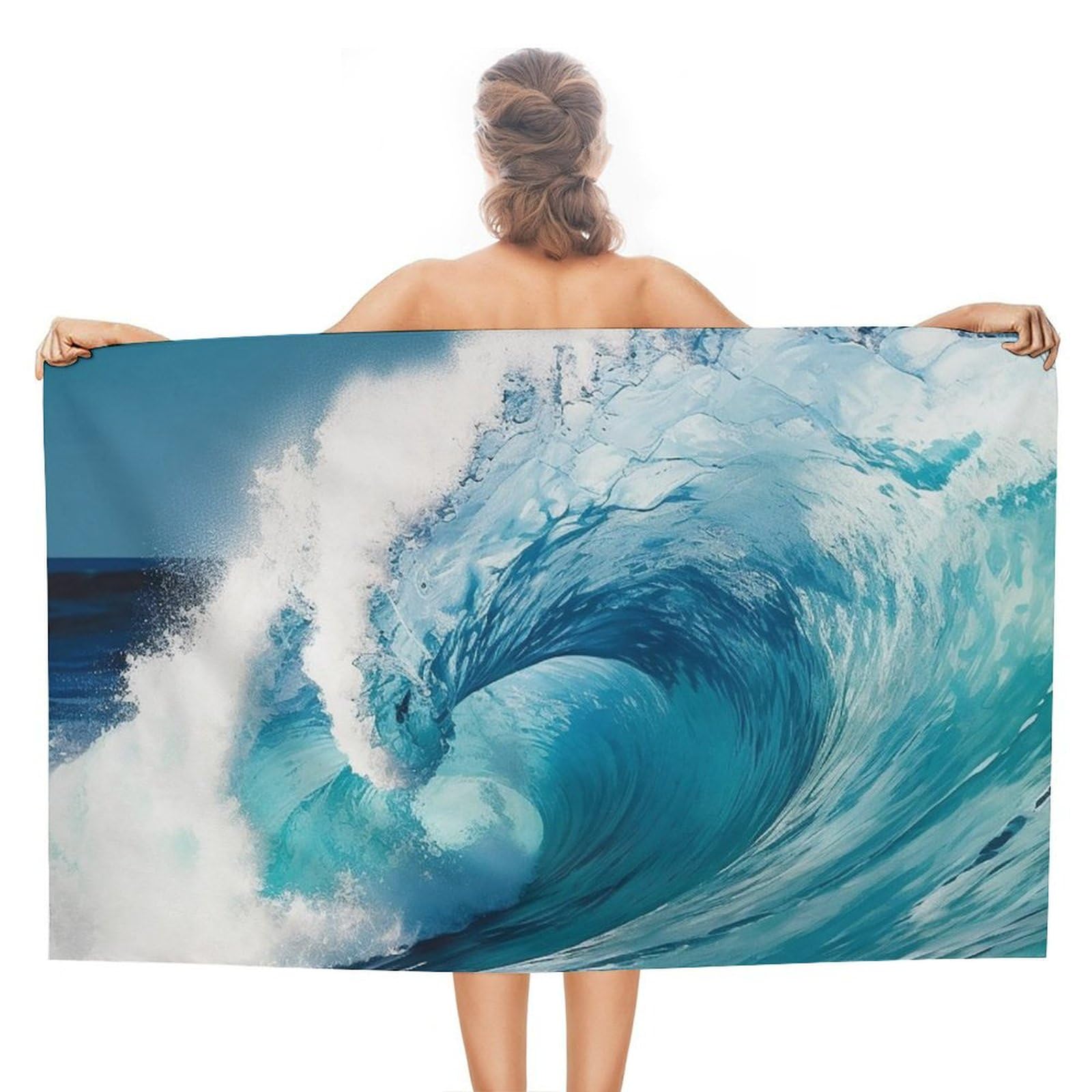 LSRCPD Beach Towels Sea Wave Pool Bath Swim Travel For Adults Women 80X130Cm