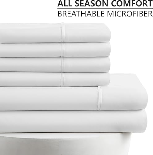 Miniatura 3 de American Home Collection Juego de sábanas de microfibra ultrasuave, doble cepillado, resistente a las arrugas y a las manchas, bolsillo profundo de