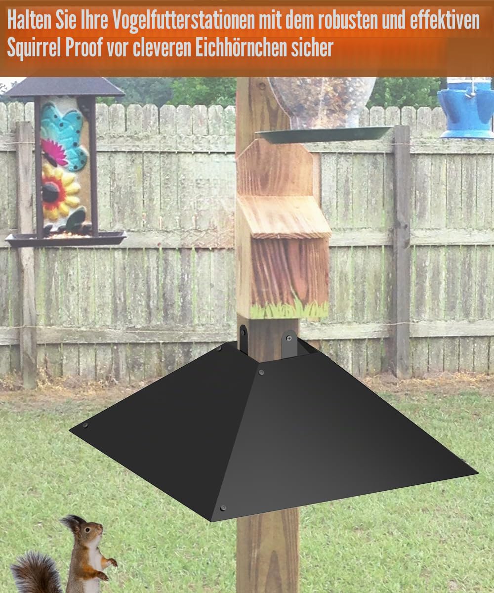 Garbuildman Metall-Eichhörnchen-Baffle für 4x4 Holzpfosten - 43,2 cm Eichhörnchensicher Vogelfutterschutz, Outdoor-Abschreckung für Holzstangen, 1 Packung