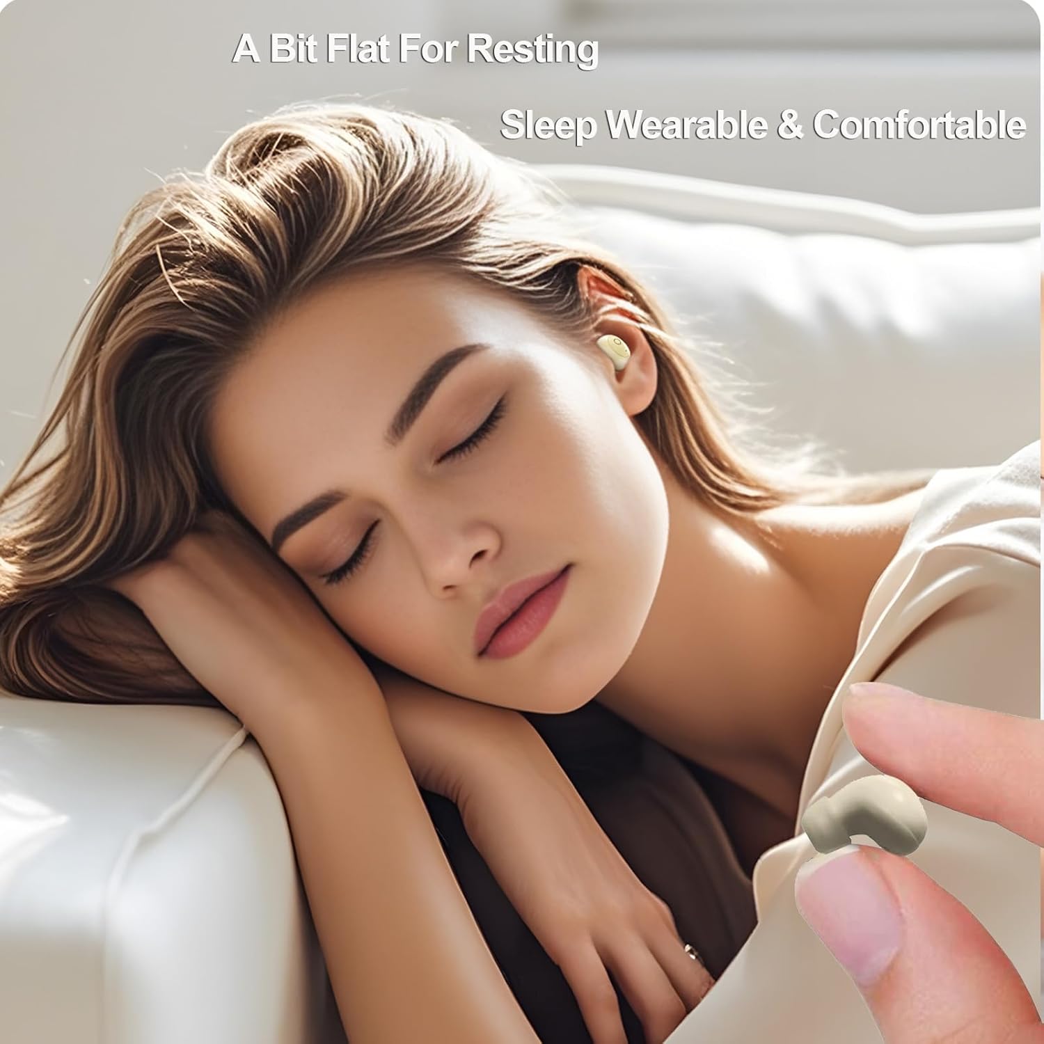 Xmenha Invisible Small Mini Earbuds Sleep Wireless Bluetooth for Small Ears Tiny Discreet Low Profile Hidden Earbuds for Work Sleep Ear Buds Invisible Headphones Skin Tone