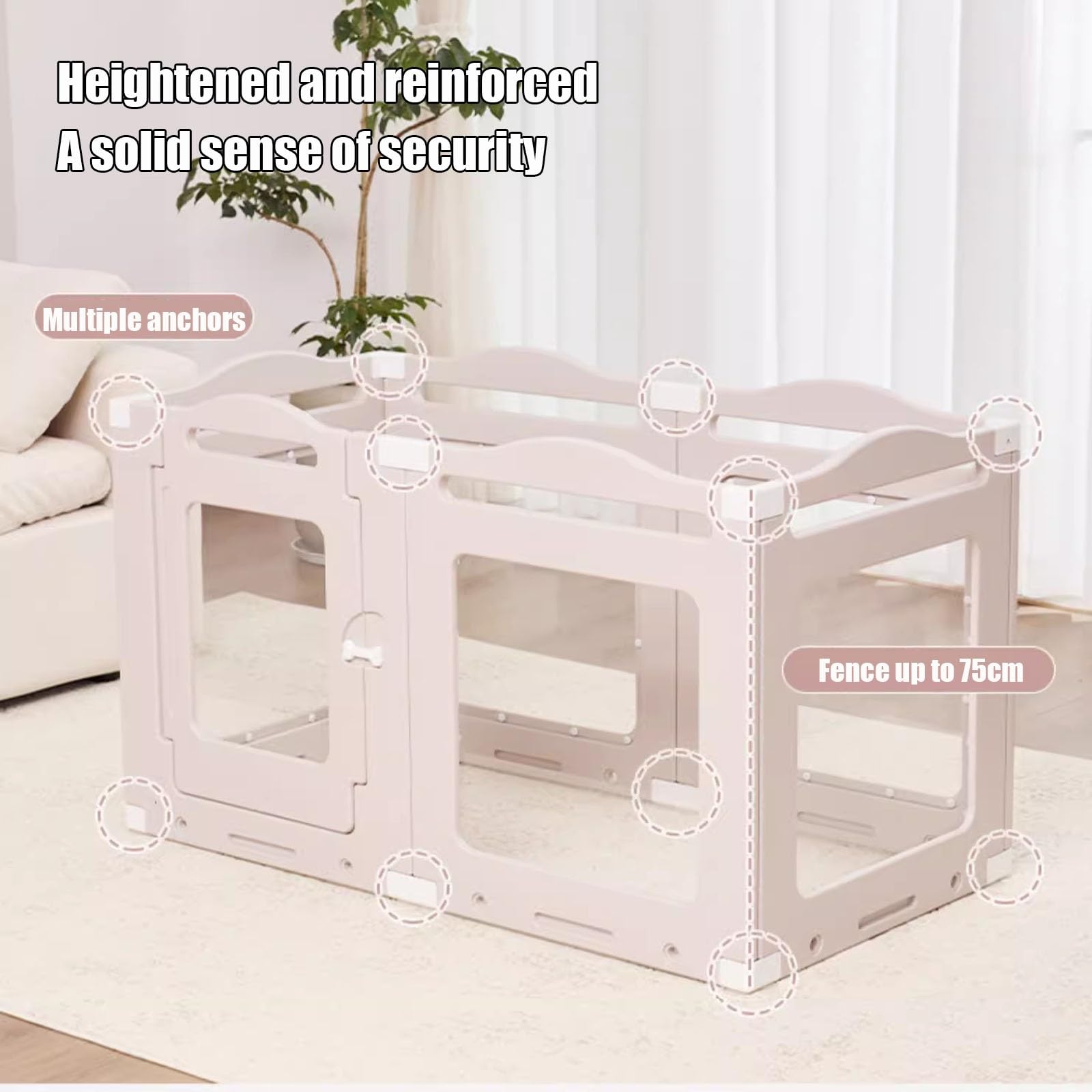 Recinto per Cani, recinto per Cani in plastica, recinto per Cani in Acrilico Trasparente, Box per Il Parto per Cuccioli, recinto Pieghevole per Cani con Porta di Passaggio, Robusto e Facile