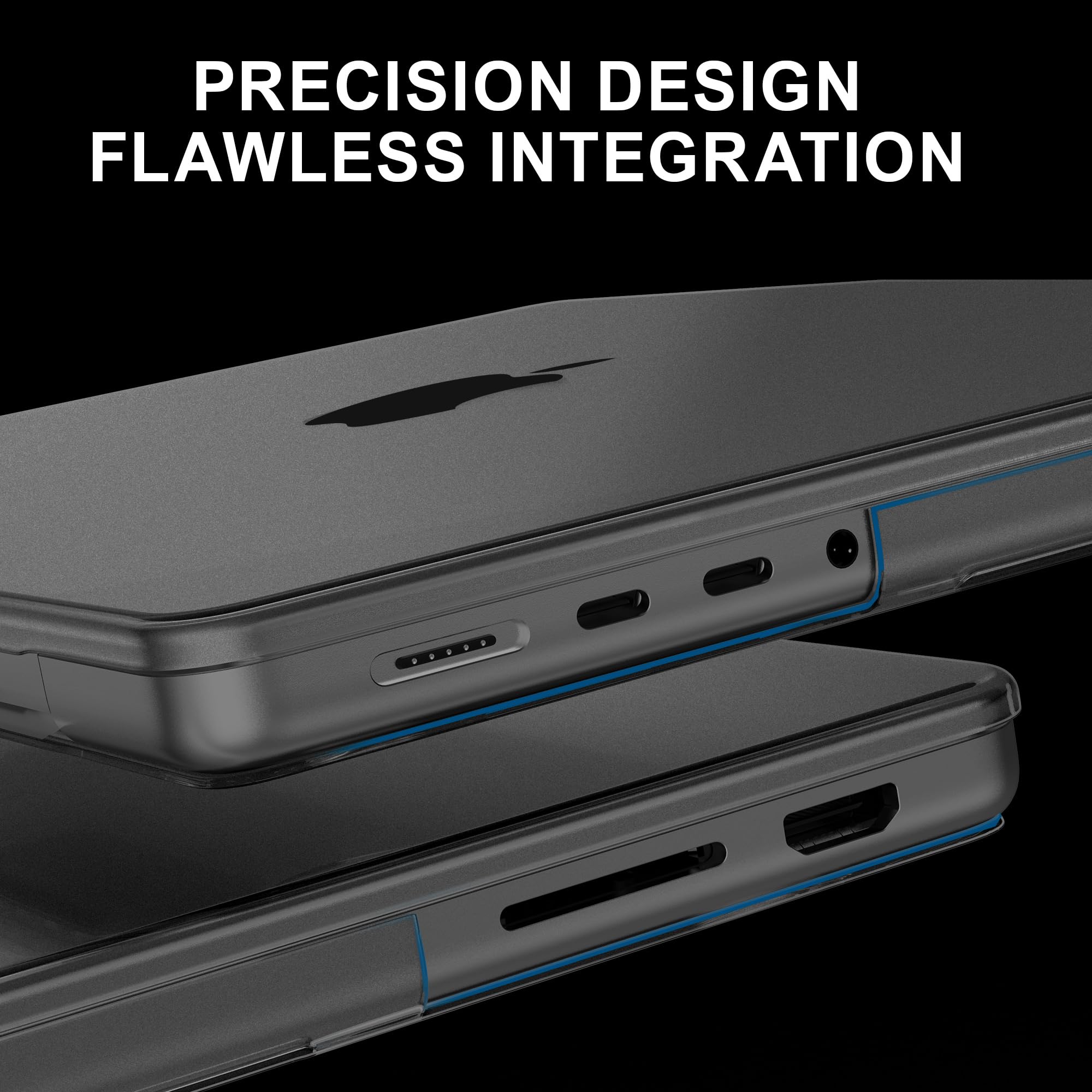 GPXIIZ Cover Compatibile con MacBook Pro 16 Pollici M4 M3 M2 M1 Pro/Max Custodia 2024-2021 A3403 A3186 A2991 A2780 A2485, Case Cover Rigida Protettiva Plastica Ultra Sottile 16,2",Grigio Spazio Opaco