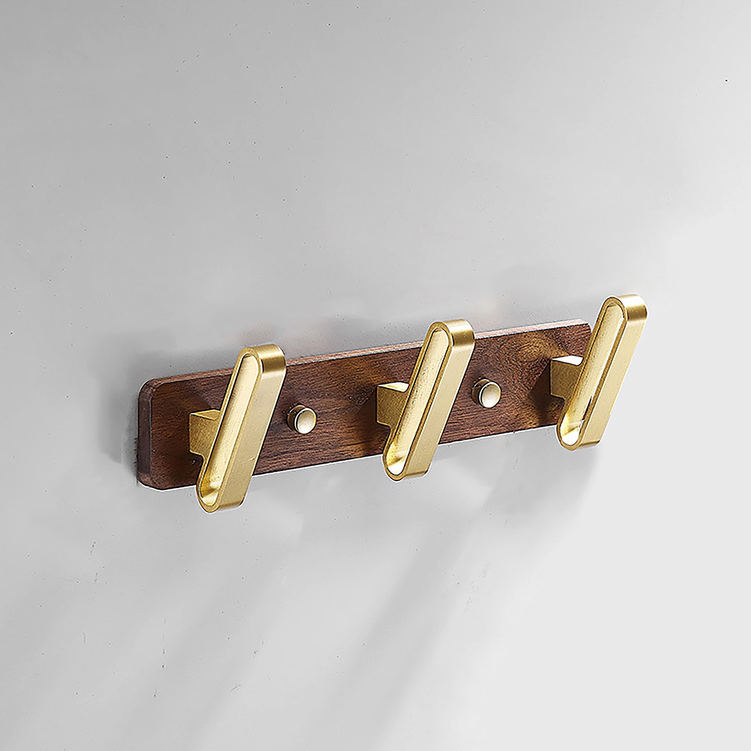 MANTARA W-0012 Bathroom Black Walnut Clothes Hooks Toilet Towel Bedroom Coat Hook Free Perforated Row Hanger( Pack of 1 )