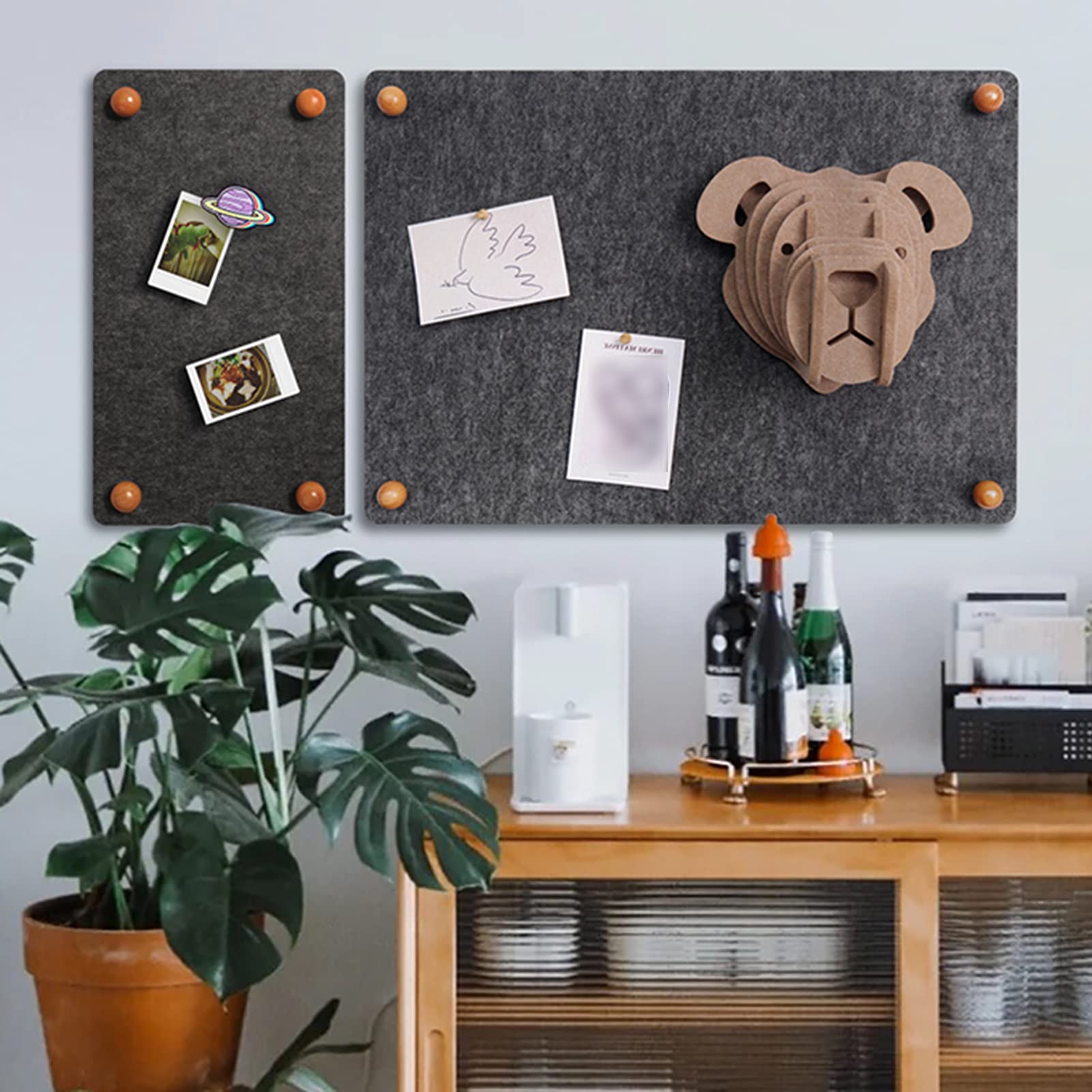 Filz-Pinnwand 18 Mm Dick Doppellagig Filz Nachricht Memoboard Mit 40 Push-Pins, Für Haus Schlafzimmer Wohnzimmer Eingang Büro Schule Wanddekoration