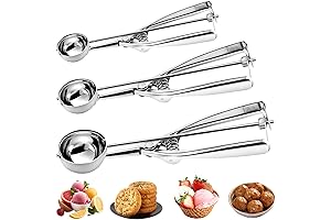 Ice Cream Scoop, Stainless Steel Cookie Scoop, Cookie Dough Scoops for Baking...