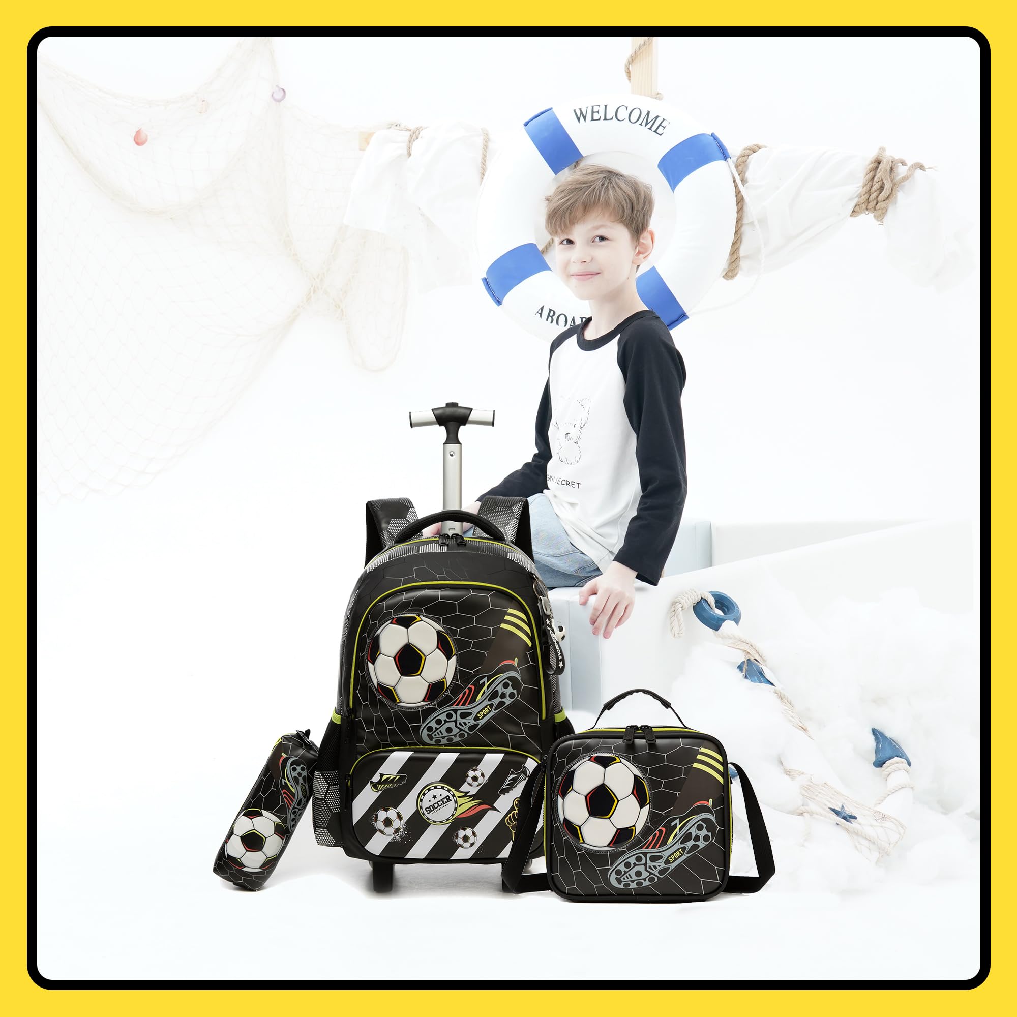 Meetbelify Sac à dos à roulettes pour enfants avec roulettes pour filles et garçons