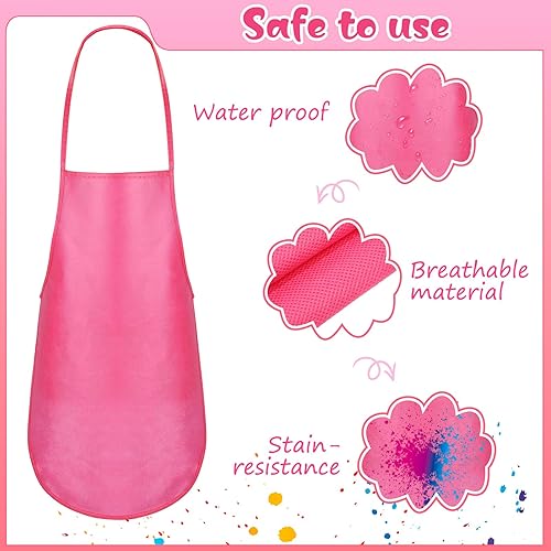 Miniatura 4 de 24 delantales de pintura para niños, para fiestas de pintura, delantales de tela para hornear, cocina