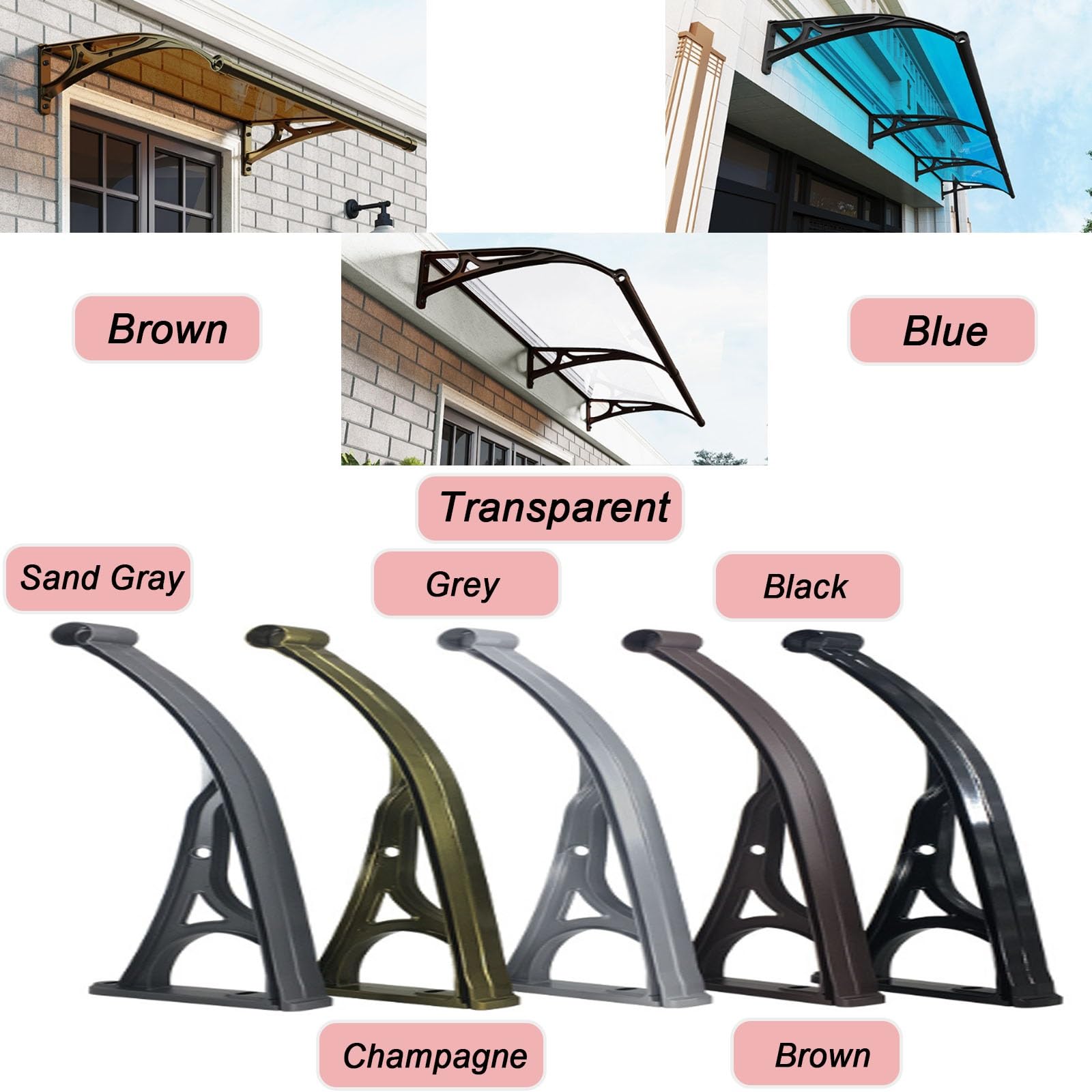 Tenda da sole per esterni e patio, protezione UV e pioggia, per porte anteriori/finestre, design trasparente (100 x 250 cm), copertura resistente per uso esterno