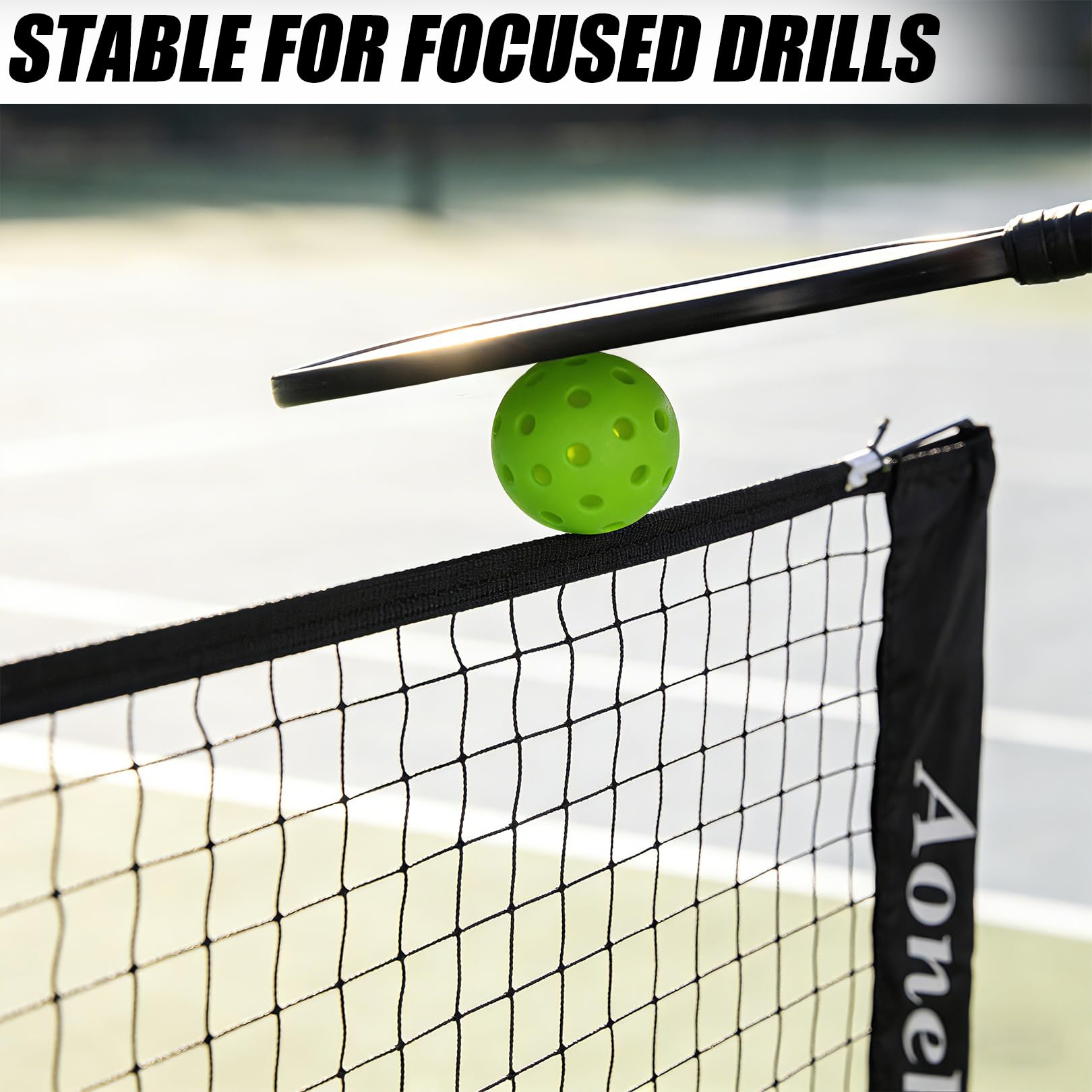Aoneky Kit da Tennis 2,1M/3M/6M Telaio in Metallo Rete in Nylon Portatile Pieghevole per Allenamento Tennis Badminton
