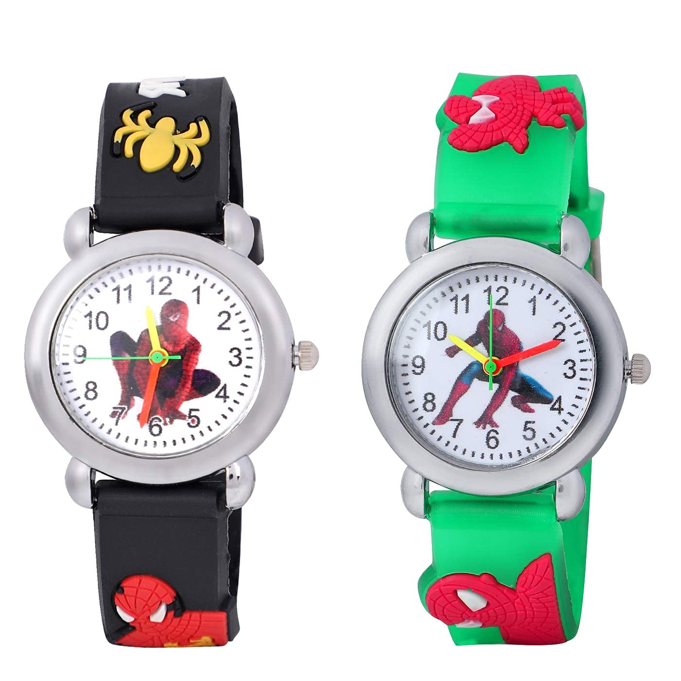 Emartos Black and Green Analogue Multicolour Dial Boys and Girls Wrist Watch - Pack of 2 (B09F3L4FSM) Amazon Price History, Amazon Price Tracker
