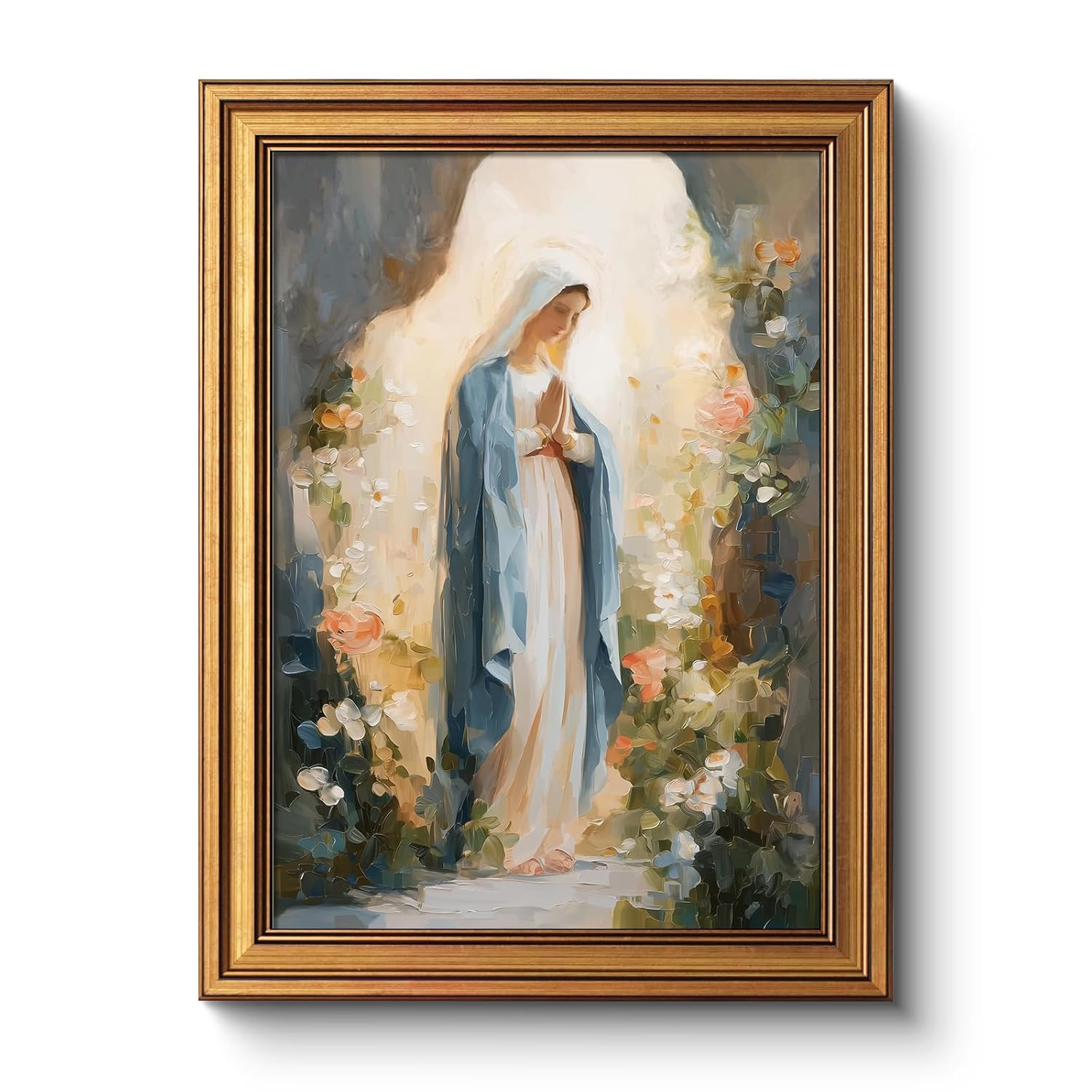 WHASAYART Vintage Gold Framed Virgen De Guadalupe