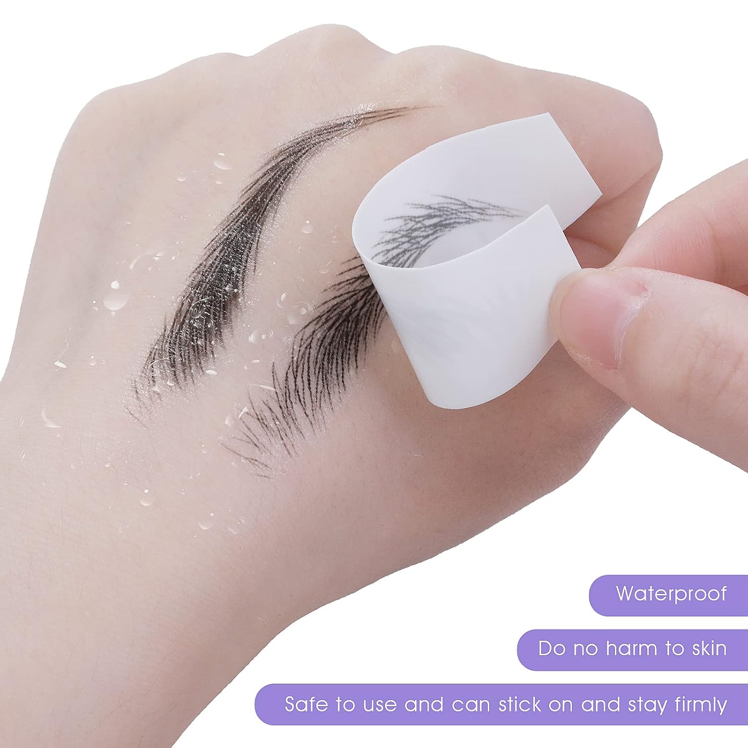 Sibba 6 Sheets Eyebrow Tattoo Eyebrows Sticker Temporary Eyes Brows Practice Tint Transfer Color Set Peel Off Eyeshadow Dye Waterproof Kit Sheets For Beginners Women (Black)