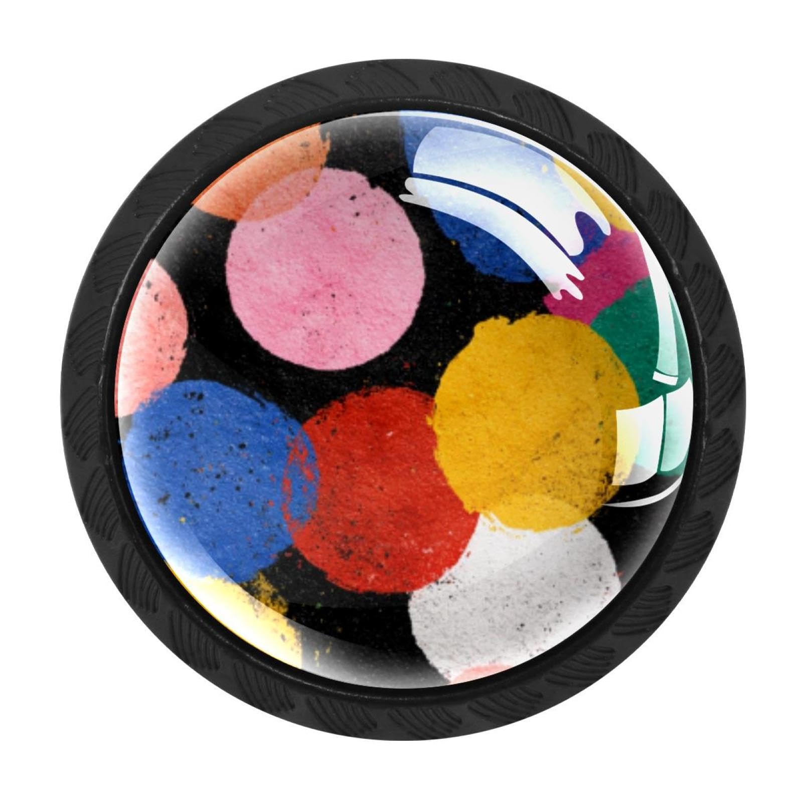 Chenzzzz Multicolored 13 4 Pieces Fun Colorful Spots (4) Kitchen Cabinet Knobs Drawer Knobs Dresser Knobs Black Knobs Drawer Pulls Dresser Drawer Handles Knobs For Dresser Drawers