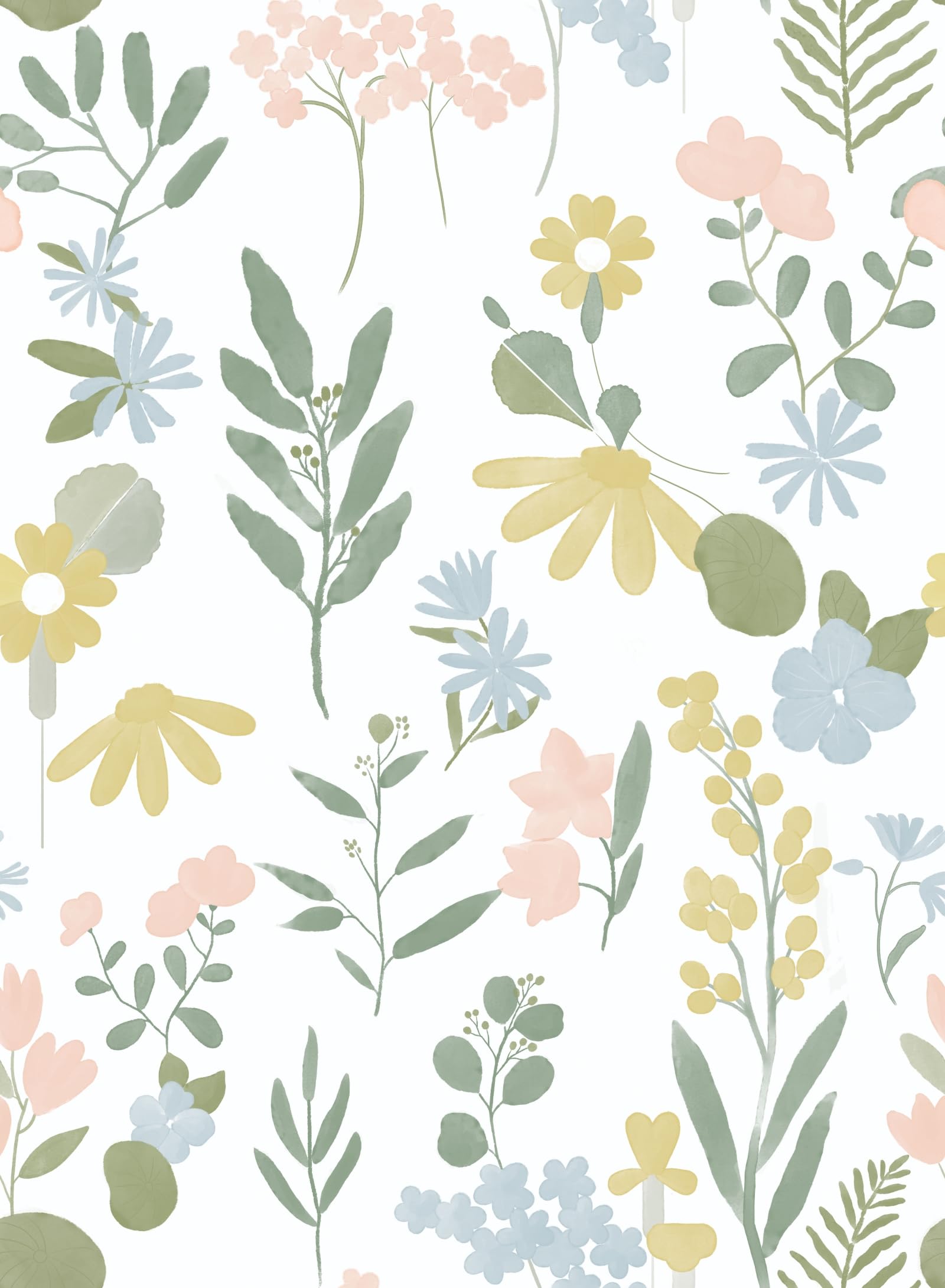 Wallpaper Seal, Sampler, 9.8 ft (3 m), Removable, Floral Pattern, Wallpaper Sheet, Stylish, Waterproof, DIY Rental, Wall Sticker, Cutting Sheet, Scandinavian Style, Glue Included