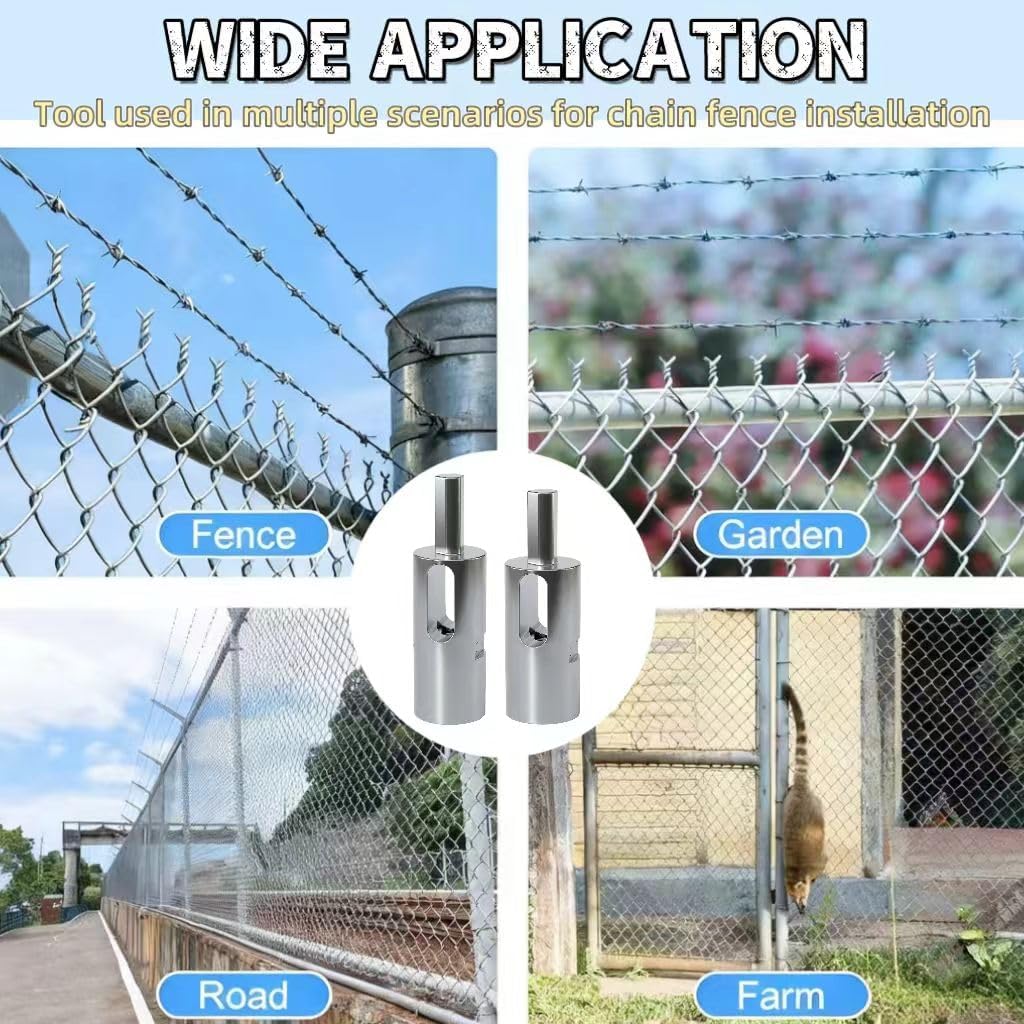 9 Gauge+11 Gauge Drill Chuck Tool EZ Twist Ties for Chain Link Fence and Loop Fences,Easy Twist Fence Ties Tool for Chain Link Wire,EZ Drill Chuck Fit 3/8"