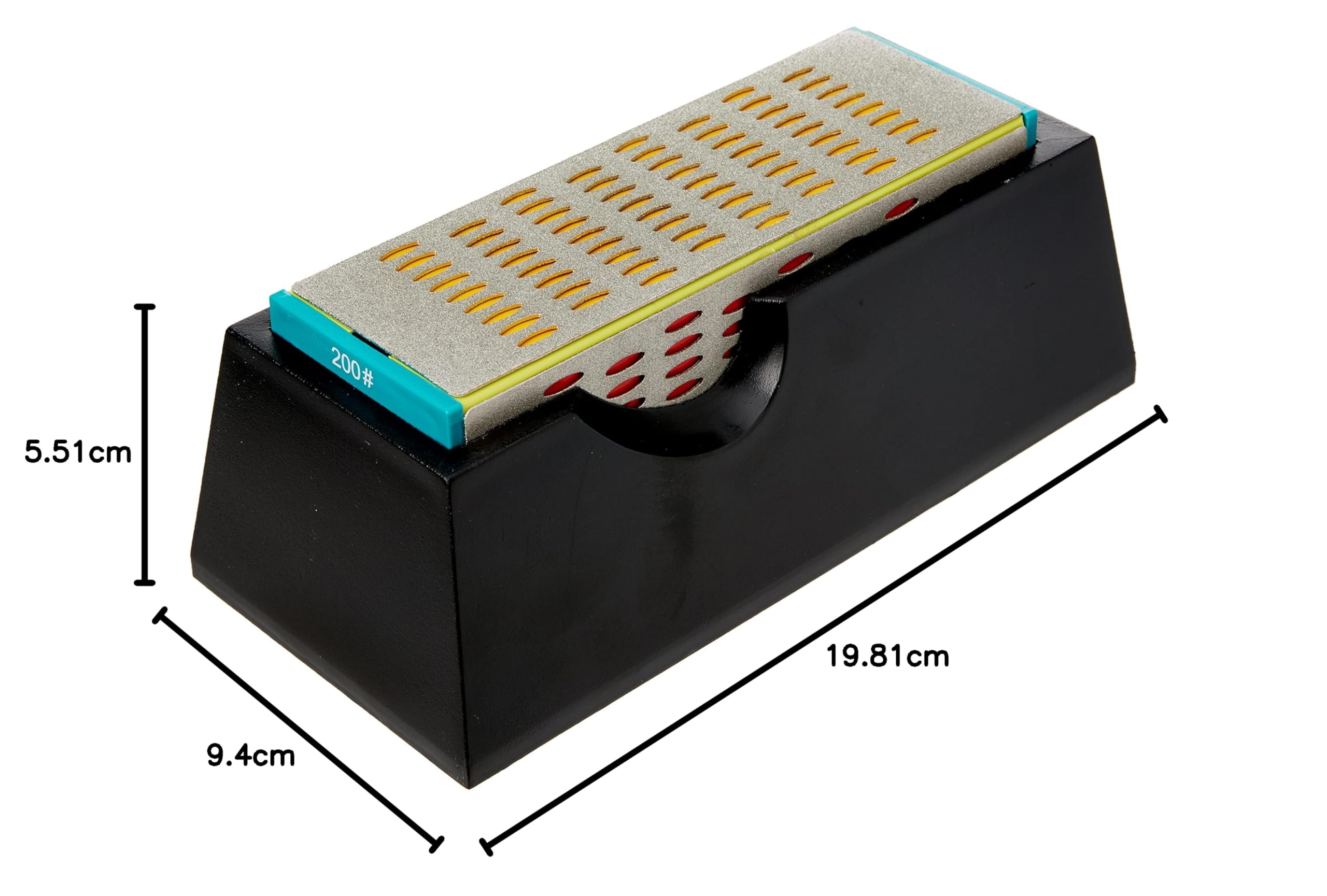 Pierre à Aiguiser Diamant TOOLDO 4 Faces - 200#/300#/400#/600# - Base Noire Antidérapante