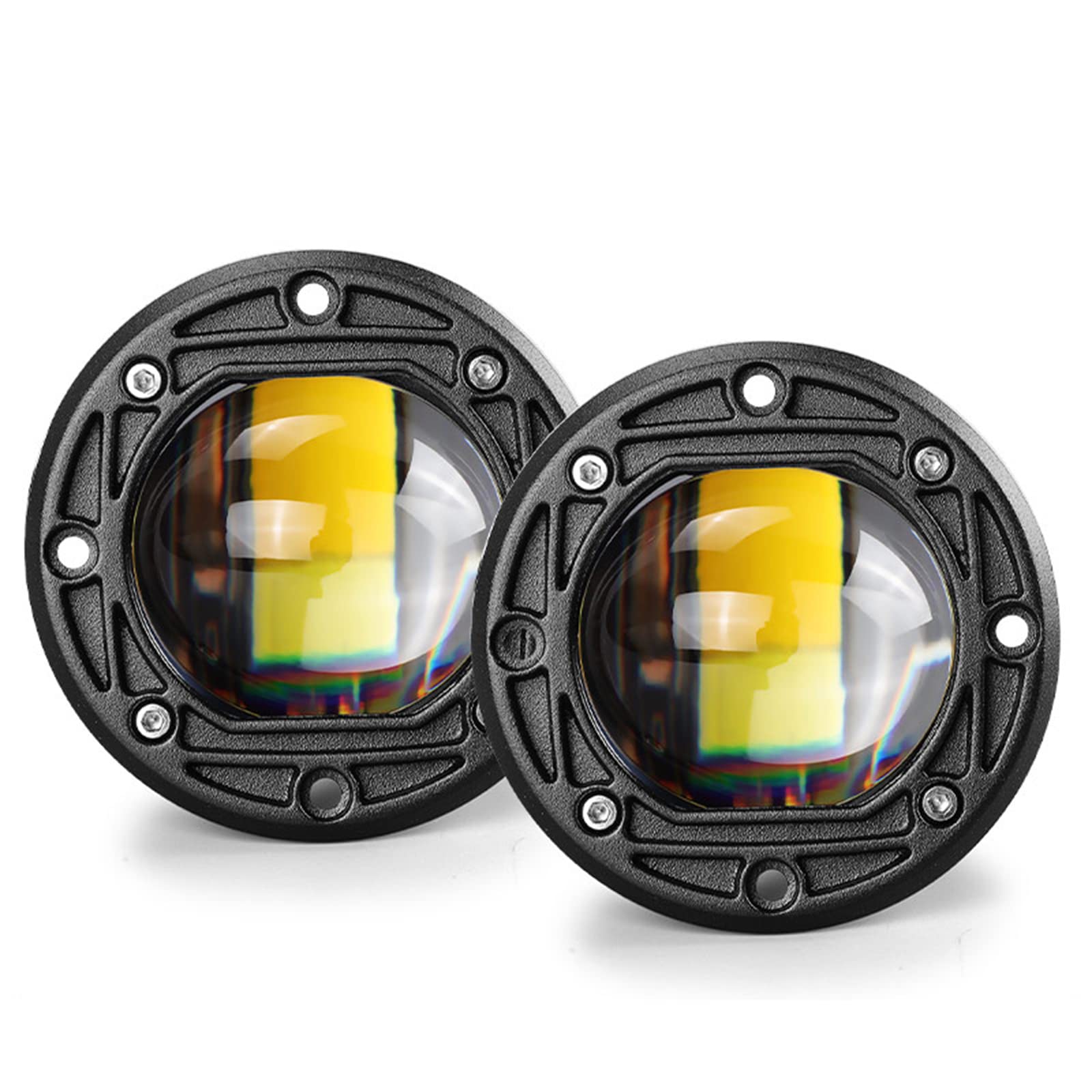 8D Lens Led Work Light 6000K Bianco 3500K Giallo Montaggio A Incasso Luce Di Guida Fendinebbia Per Auto Camion Off Road 4X4 12V 24V,2 pc