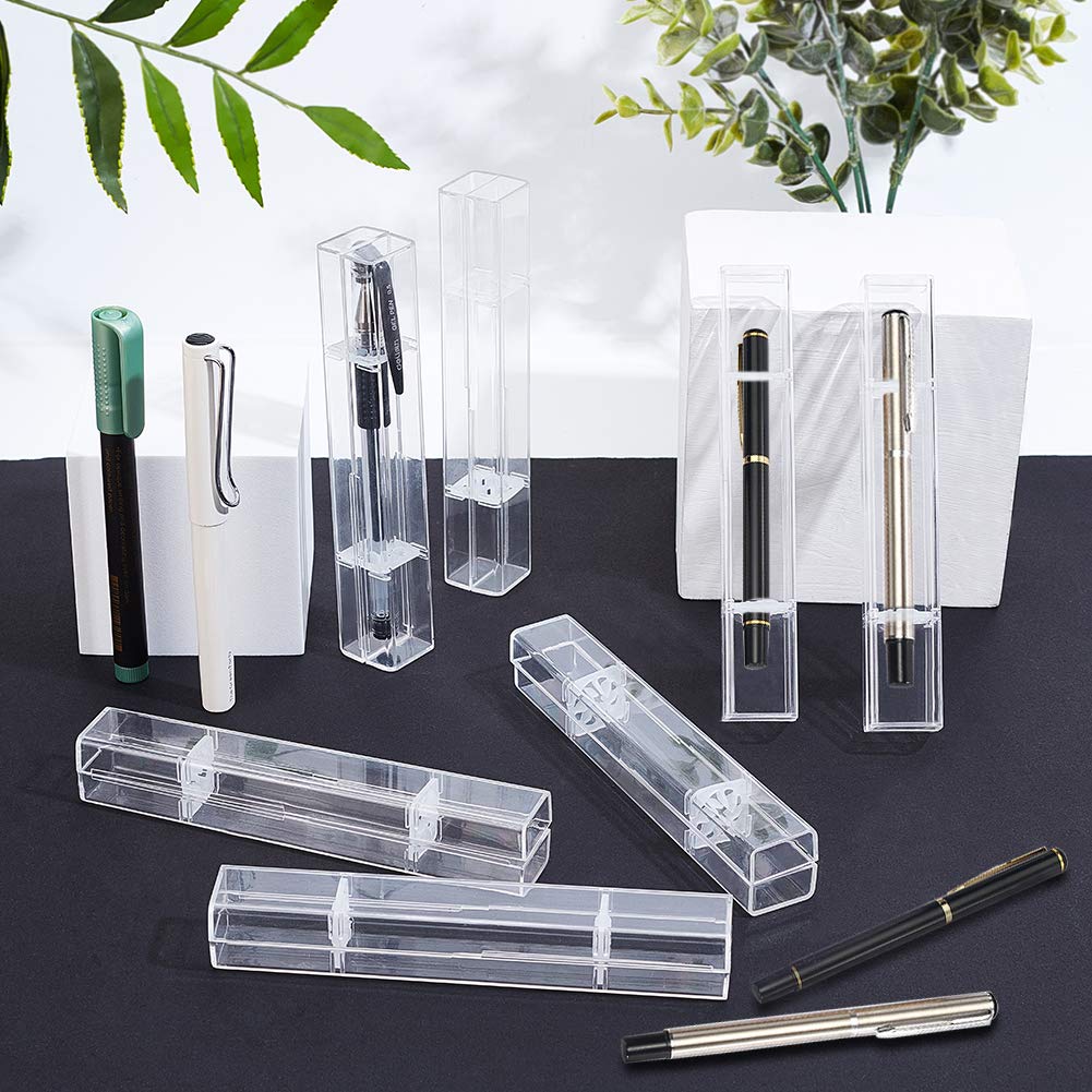 NBEADS Estuche de Plástico para Bolígrafos 12pcs, Caja de Lápiz Transparente Caja de Almacenamiento de Lápiz Transparente para Oficina de Escuela