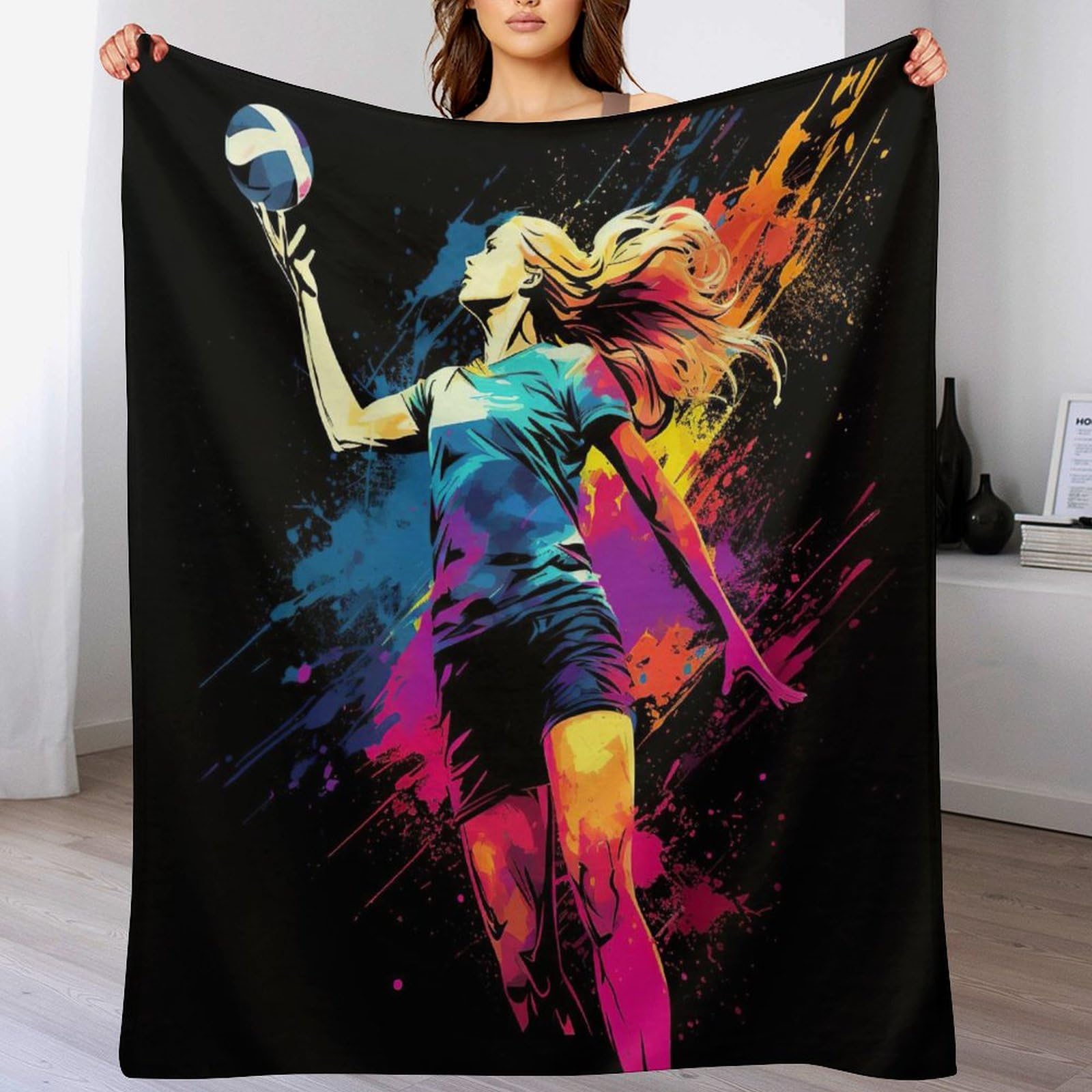 Couverture polaire volley-ball plaid canapé flanelle tapis douillet couverture de lit chaude