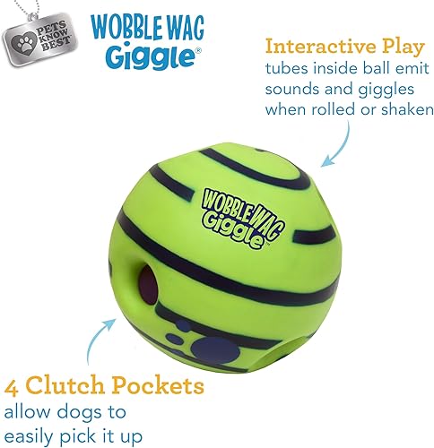 Miniatura 3 de Wobble Wag Giggle Pelota juguete interactivo para perros sonidos divertidos de risa cuando se enrolla o se agita las mascotas saben mejor como se ve