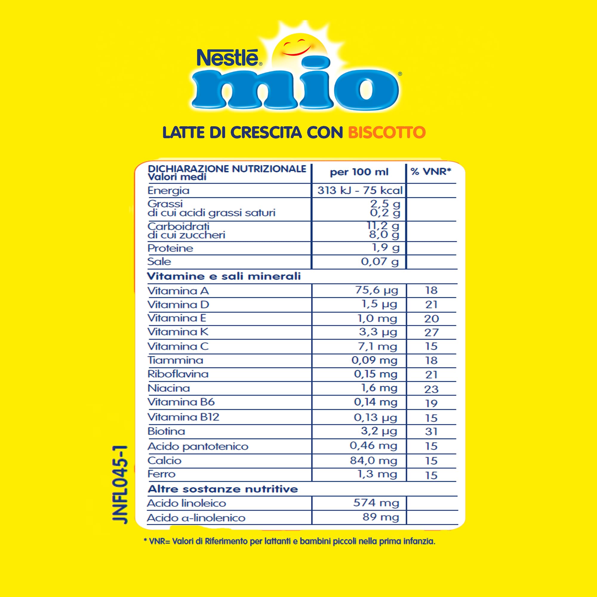 NESTLÉ MIO Latte di Crescita con Biscotto Liquido, 12 Brick da 500ml (6L)