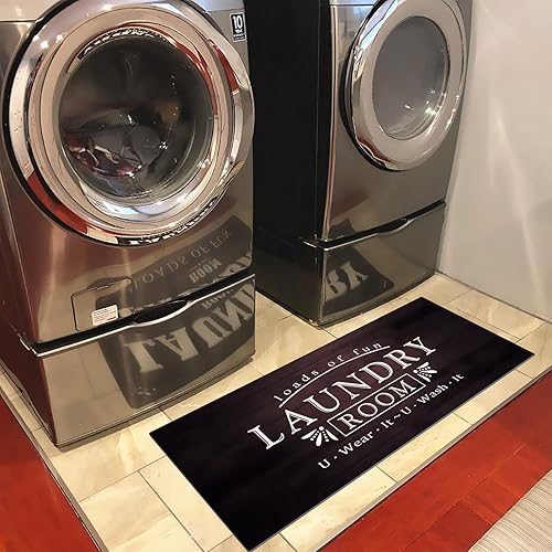 Miniatura 3 de Ukeler - Alfombra antideslizante, antifatiga, para cuarto de lavado, lavadero, baño, cocina, de 20 x 48 pulgadas