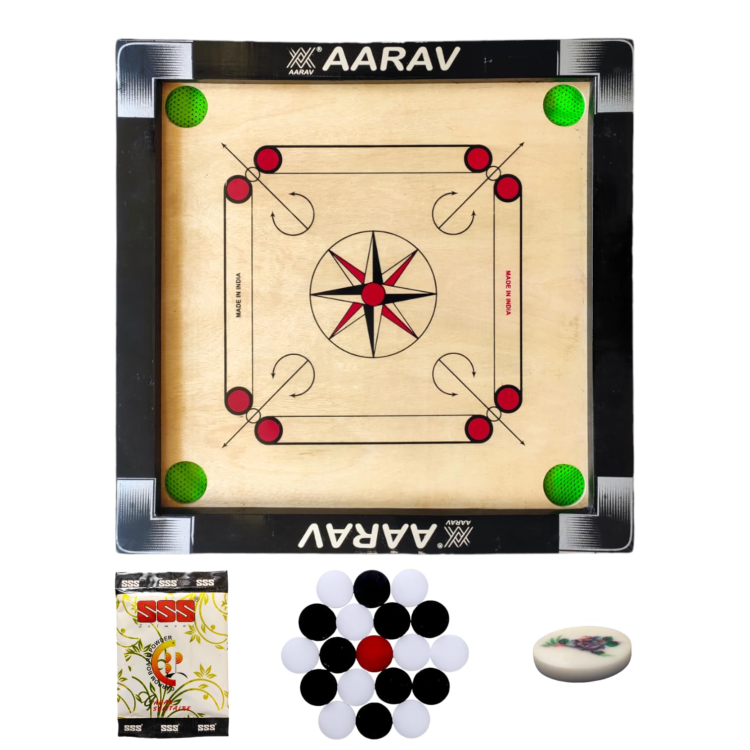 Aarav Carrom Board for Kids Small Size 20 Inch with Fiber Coins, Striker and Powder, Glossy and Smooth Surface. (B098Q2PNZ3) Amazon Price History, Amazon Price Tracker