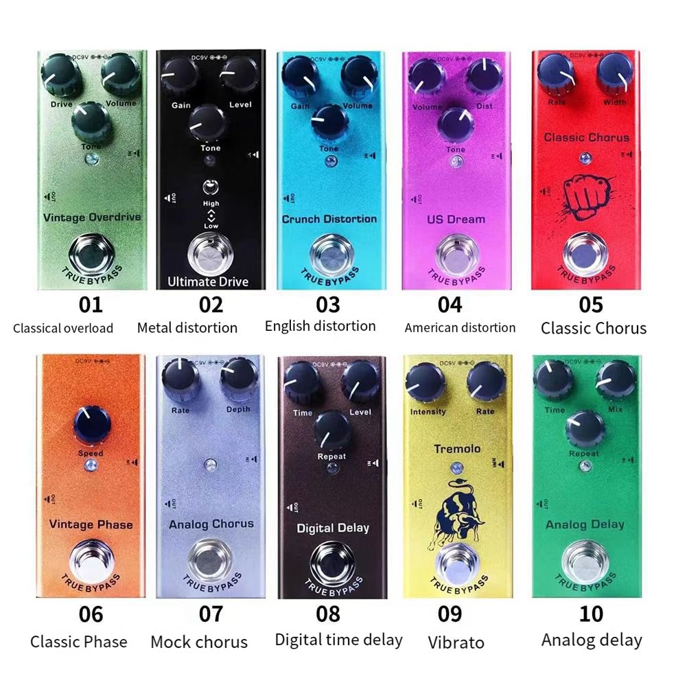 efektów do gitary elektrycznej Vintage Overdrive Fuzz Distortion, analogowe opóźnienie Ultimate Drive Pedały do gitary basowej, analogowe opóźnienie