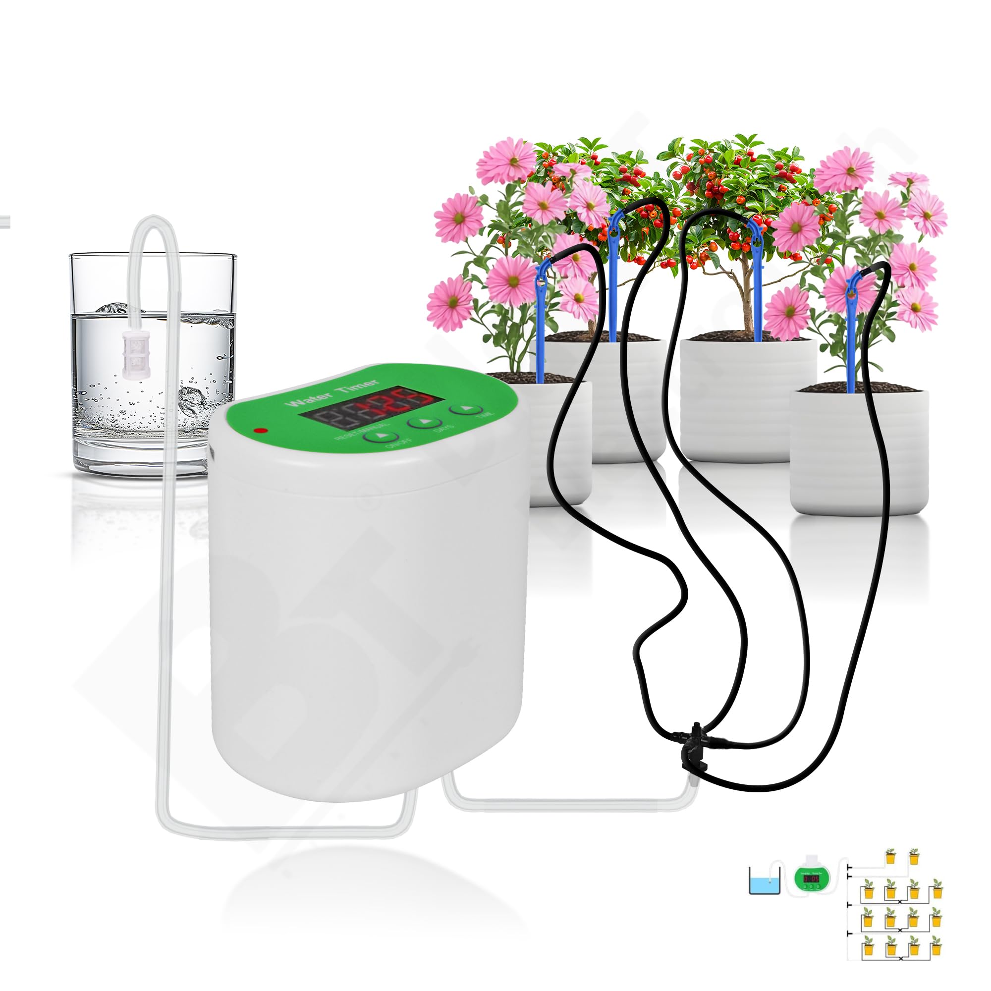 Blackt Electrotech BT29ADI Automatic Plant Watering System – USB Rechargeable Drip Irrigation Kit with Smart Timer for 12 Indoor Potted Plants, Self-Watering Vacation Solution-picture-12