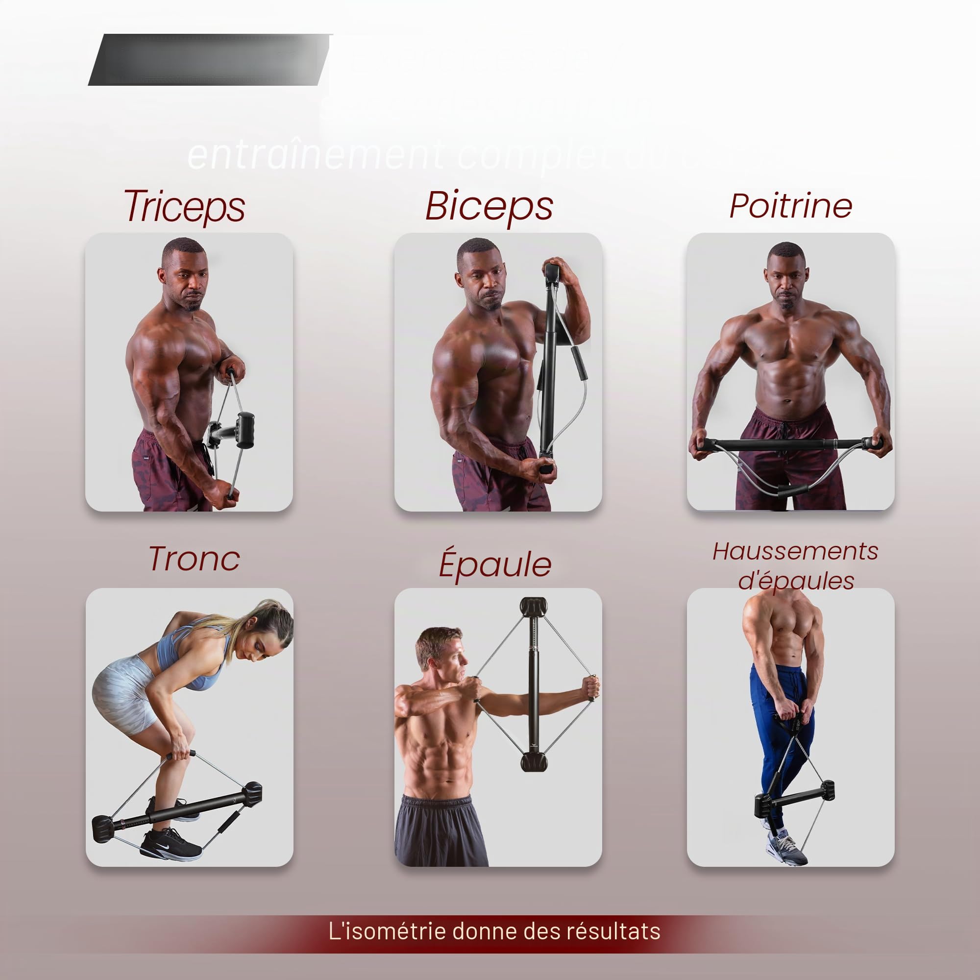 Bullworker Bow Classic 90cm Appareil d'exercice isométrique, Salle de Sport Portable à Domicile, résistance personnalisée, Appareil d'entraînement pour la Poitrine et Les Bras, Complet du Corps