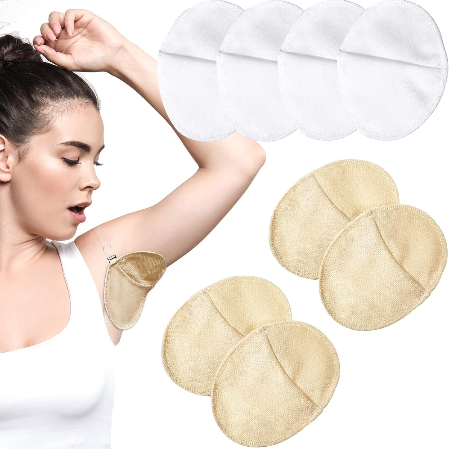 4 Pairs Underarm Sweat Pads Reusable Sweat Absorbing Guards Washable
