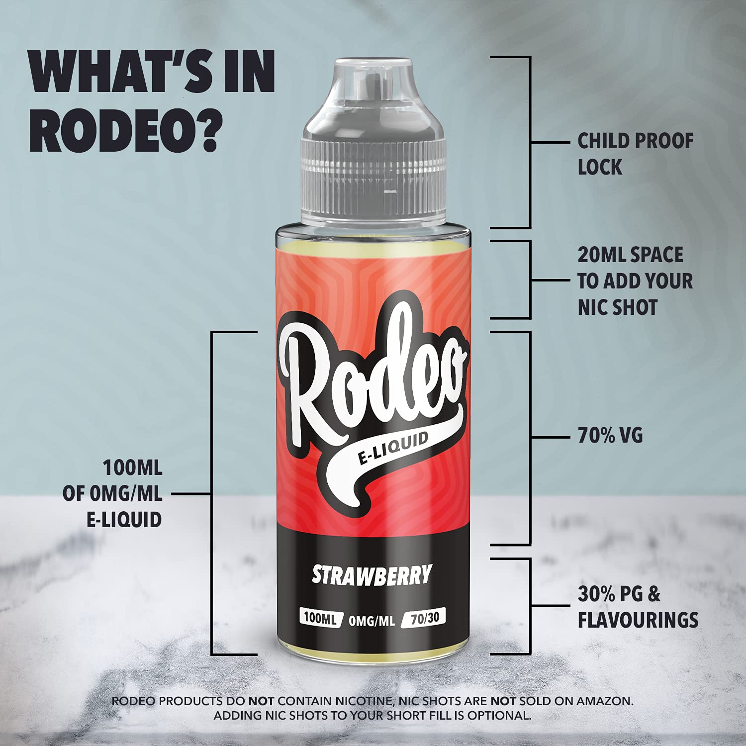 rodeo vape liquid Rodeo Vape Liquid Nicotine Free Udderly Bananas 100ml Vape Juice E Liquid  70/30 Ecig Juice No Nicotine Shortfill: Amazon.co.uk: Electronics & Photo main image 1