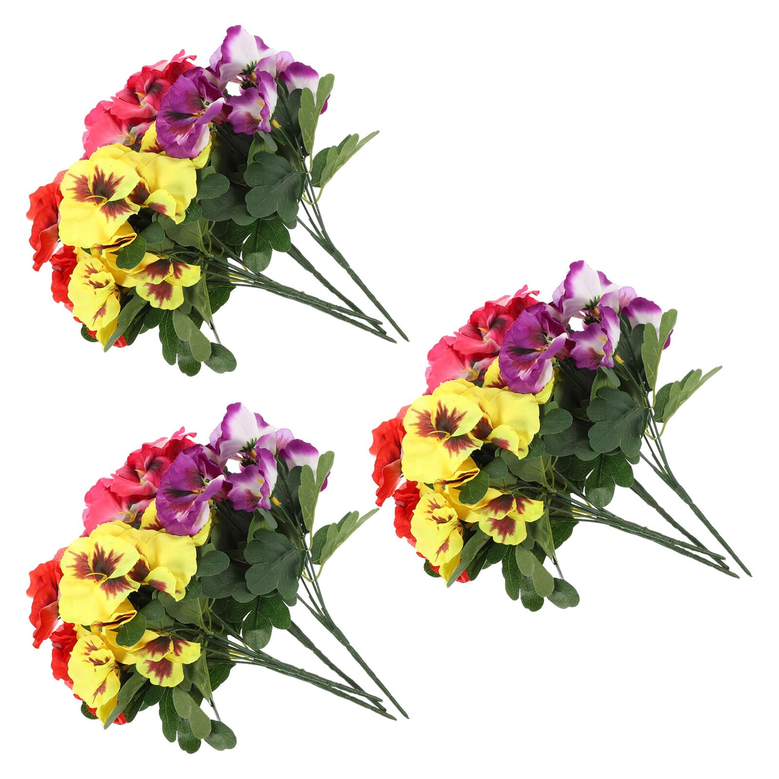 Fleurs artificielles réalistes en plastique et soie pour vase | Lot de 12