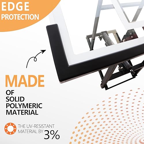 Miniatura 5 de PROGOAL Aro de baloncesto montado en la pared de garaje de altura ajustable, con tablero de vidrio templado de 60 x 36 pulgadas, borde de ruptura