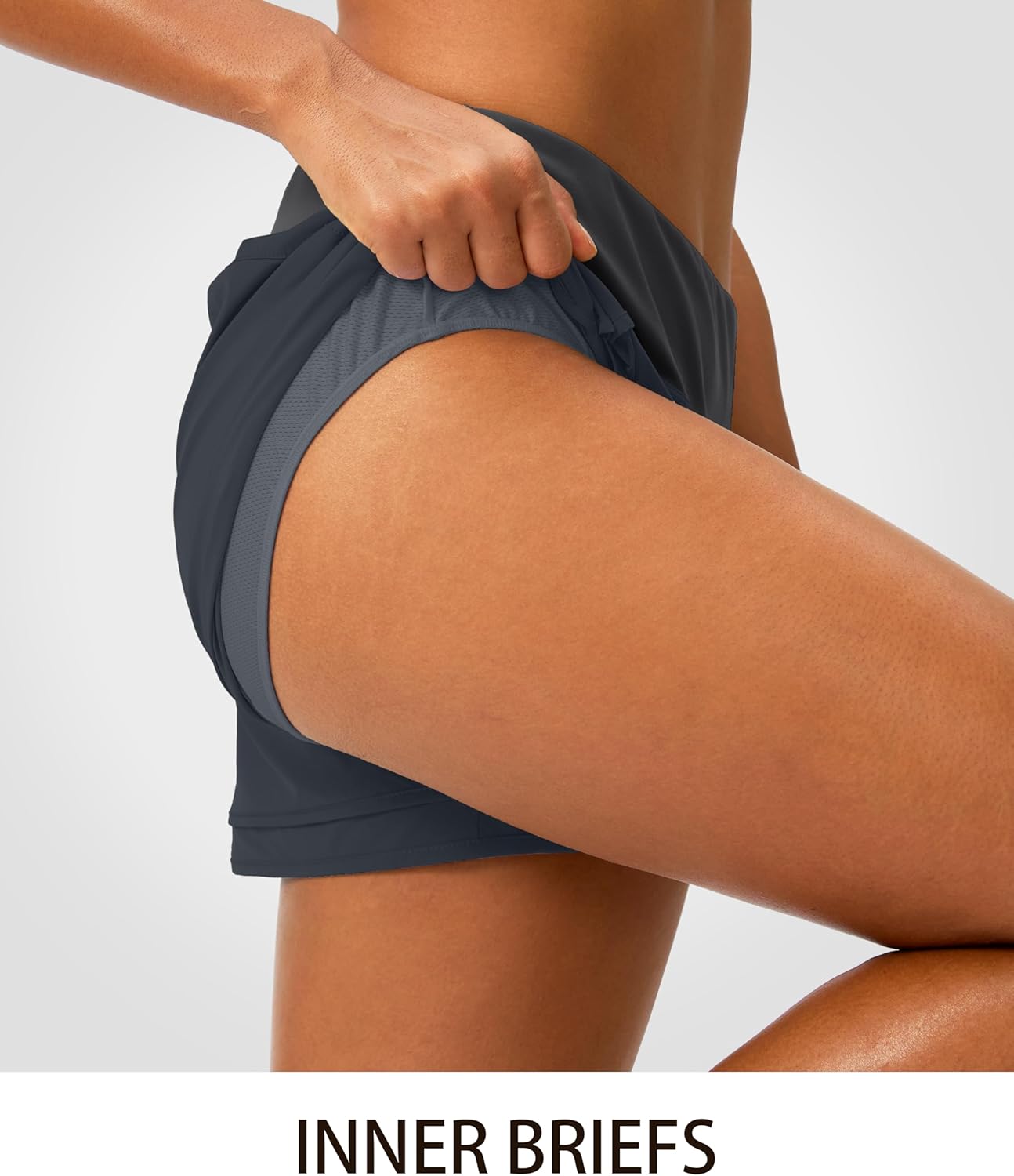 Soothfeel Women's Running Shorts High Waisted Quick-Dry 3 Inch Gym Workout Athletic Shorts for Women with Zipper Pocket - Image 4