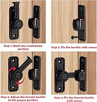 Vista 5 de Cerradura para puerta de granero, 90 y 180 grados, resistente, para puerta de granero, herrajes para puertas de granero, cerraduras y pestillos