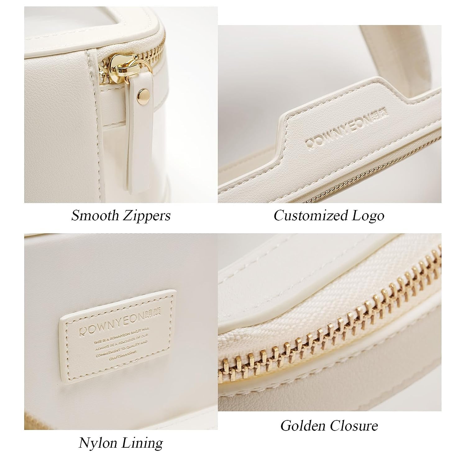 Estuche de maquillaje transparente, bolsa de aseo multiusos, estuche de tren de maquillaje, organizador de cosméticos portátil, bolsa de almacenamiento transparente, Blanco1