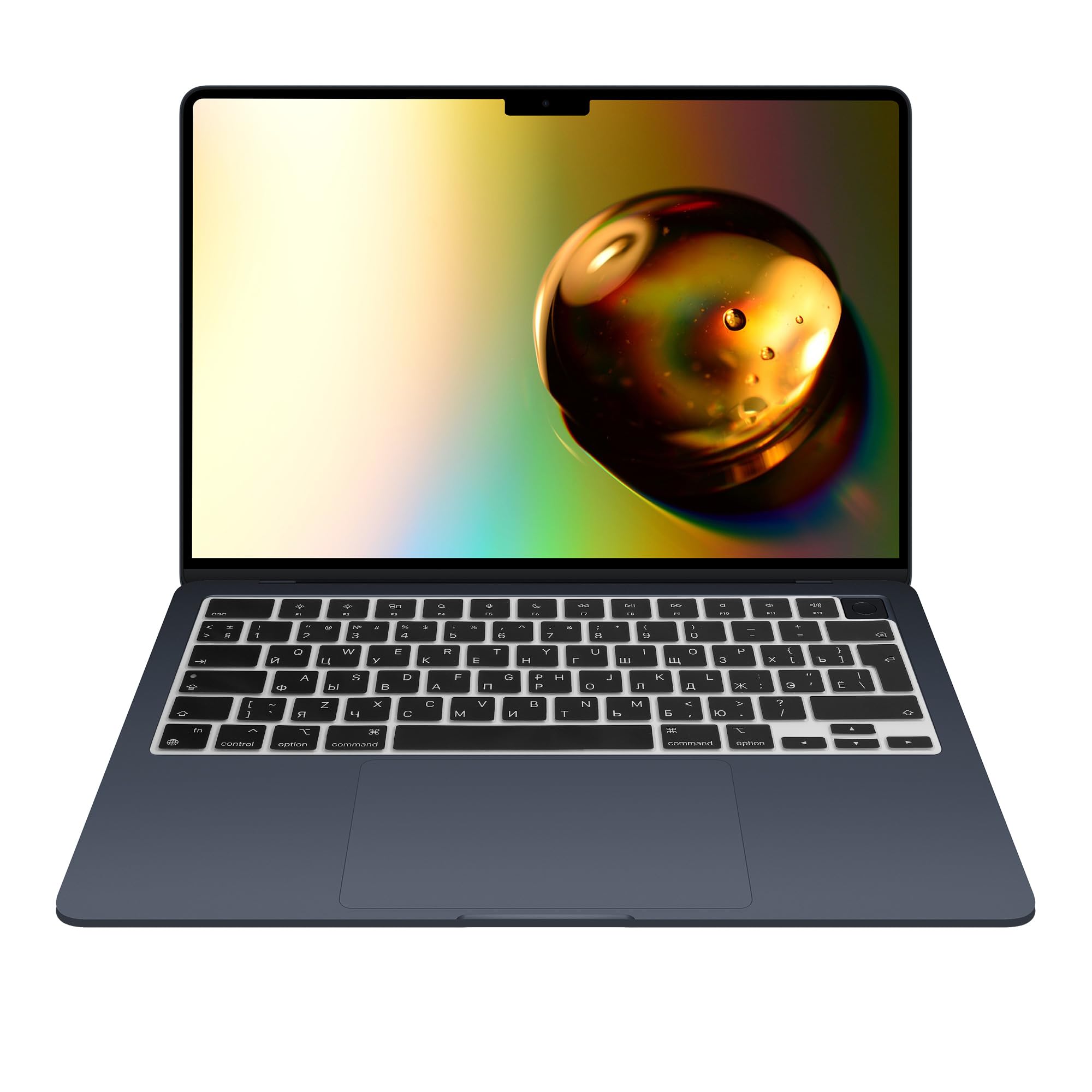 kwmobile Protector Compatible con Apple Macbook Air 13 M4 2025 A3240 - Cubierta para Teclado Ruso QWERTY - Negro