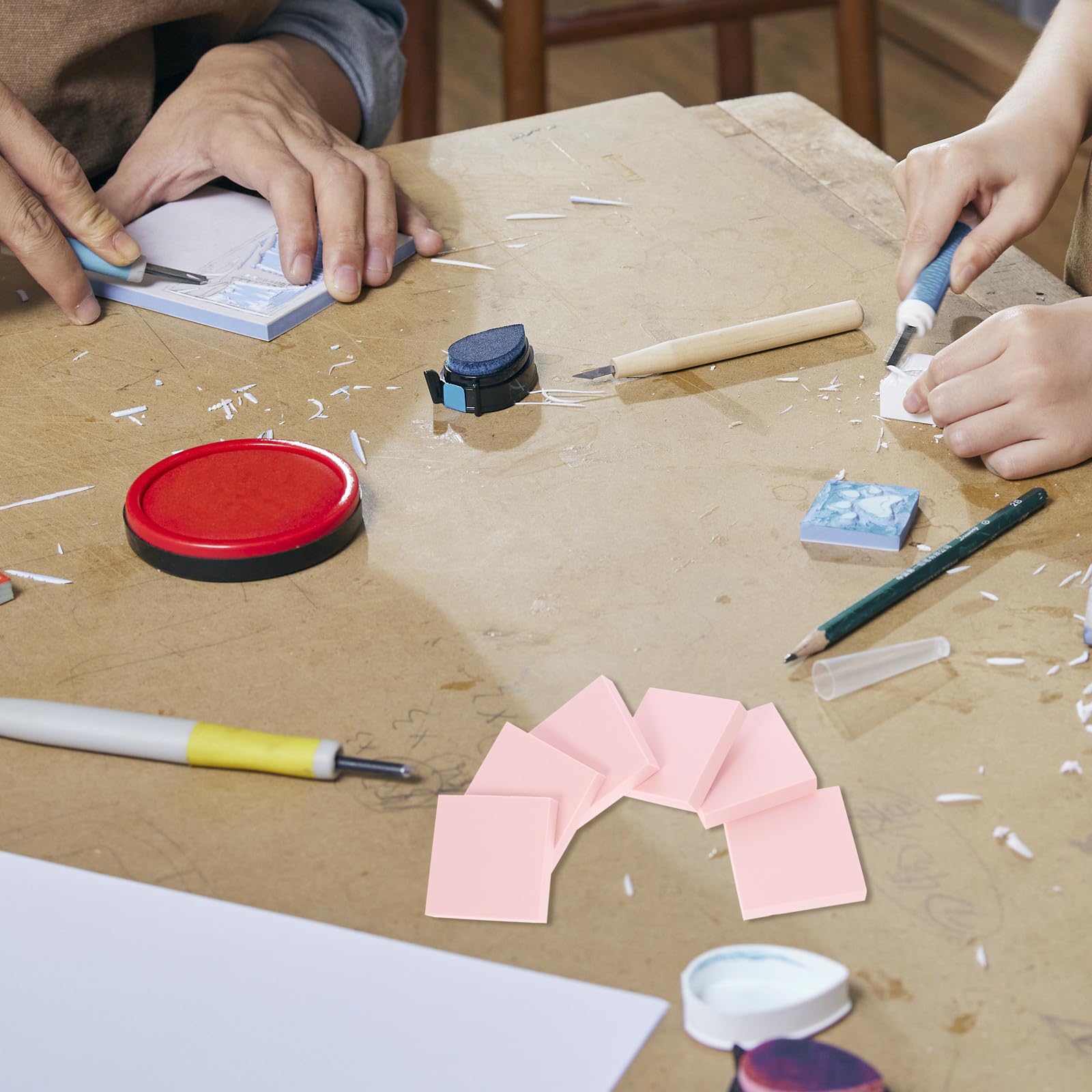 PRETYZOOM 24 Pezzi Blocchi di Gomma per Intaglio Professionali Blocchi Flessibili per Timbri Fai da Te Materiale per Lavoretti Creativi e Artigianato DIY per Scuola e Casa