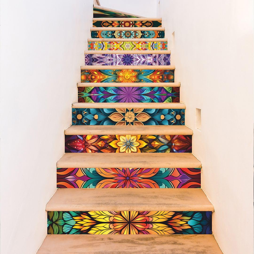 Colorful Mandala Stair Stickers - Transform Your Steps -6
