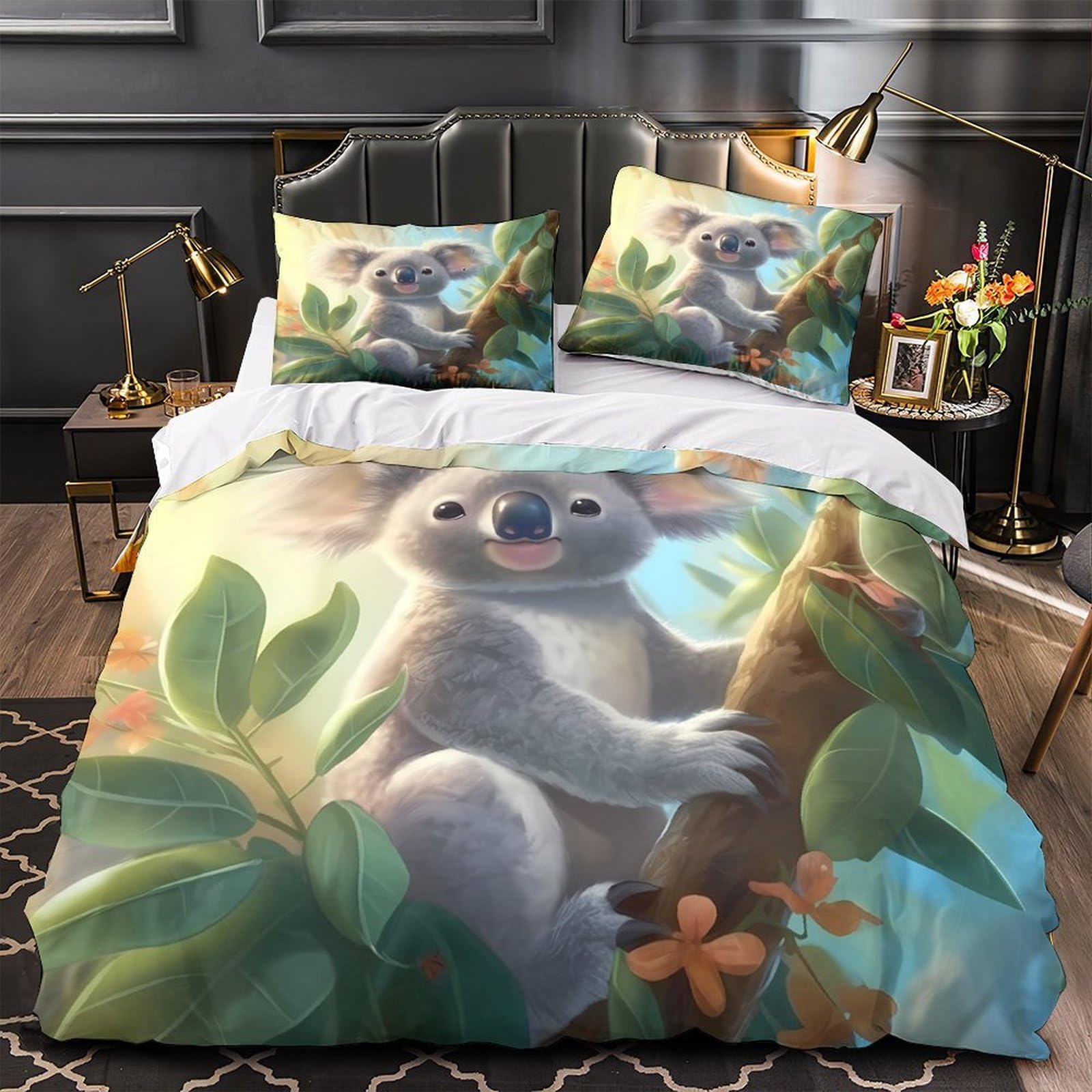 Parure de lit koala microfibre ultra douce qualité supérieure