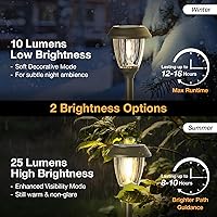Vista 3 de XMCOSY+ Luces solares para exteriores 10/25 LM LED con 2 modos de iluminación, luces solares de jardín de vidrio y metal, IP65 impermeable