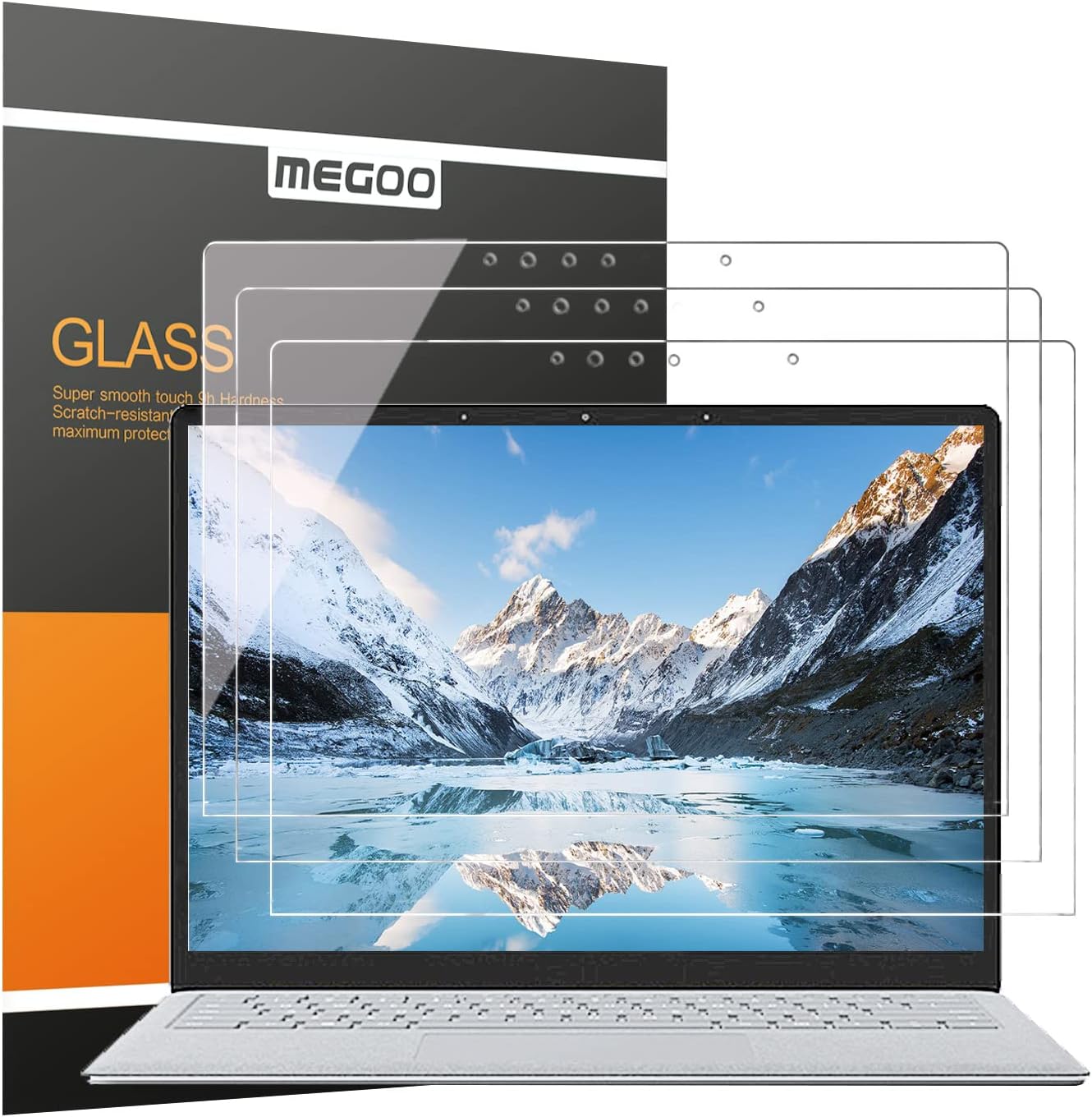Vetro Temperato 9h Durezza Pellicola Protettiva MEGOO Per Surface Laptop Go - Vetro Temperato 9H 12,4 Pollici Pellicola Installazione Facile Cerniera - Foto 5