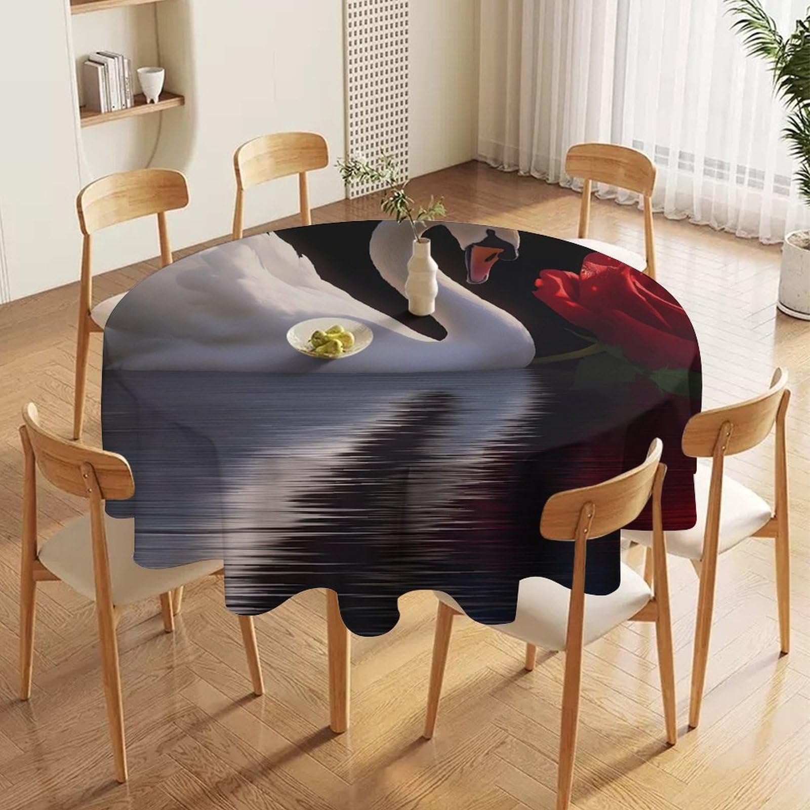 ORDOBO 3D Printed Tablecloth - Yellow Flowers Fashion Table Protect Cover Waterproof Wipeable For Kitchen Dinner Garden Dining Home Decoration 177X177Cm